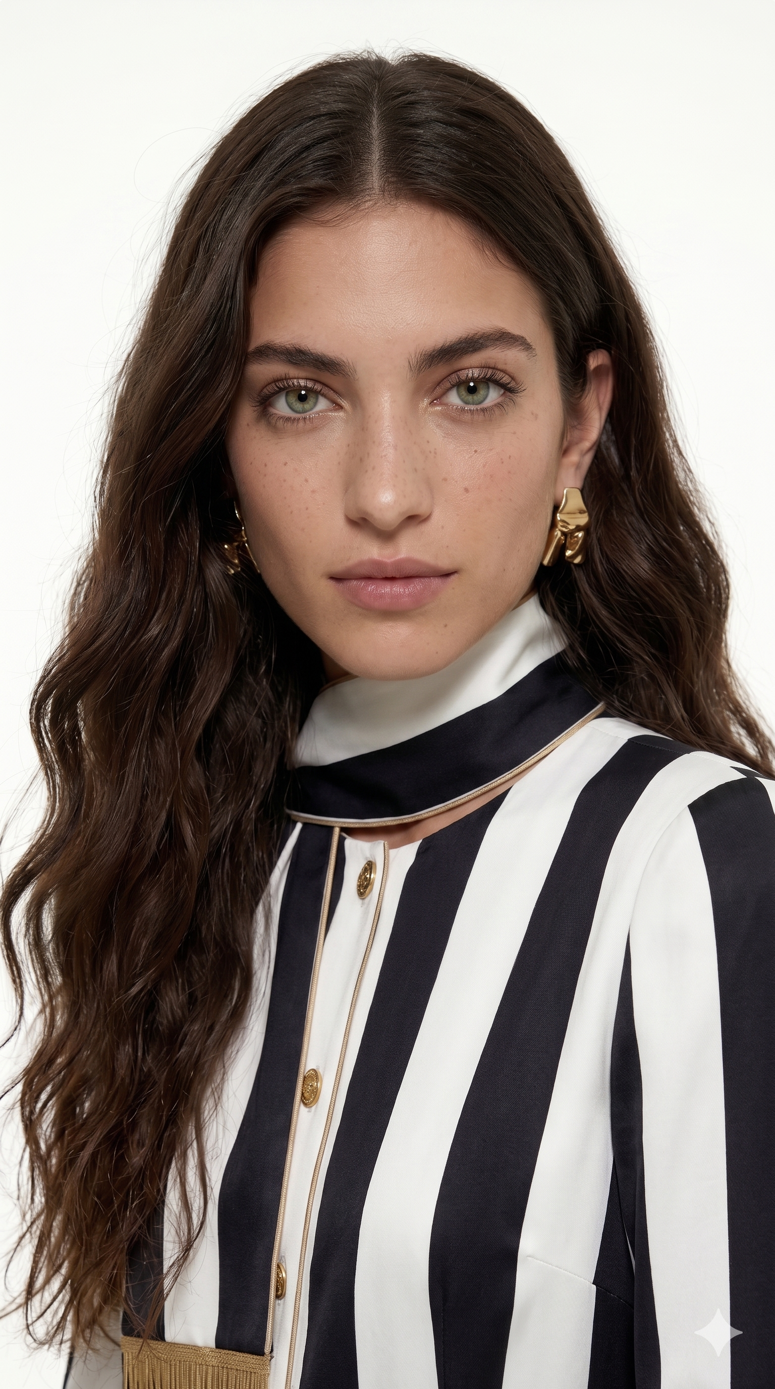 Детализированный AI-портрет идеальной модели, созданный нейросетью для рекламных материалов