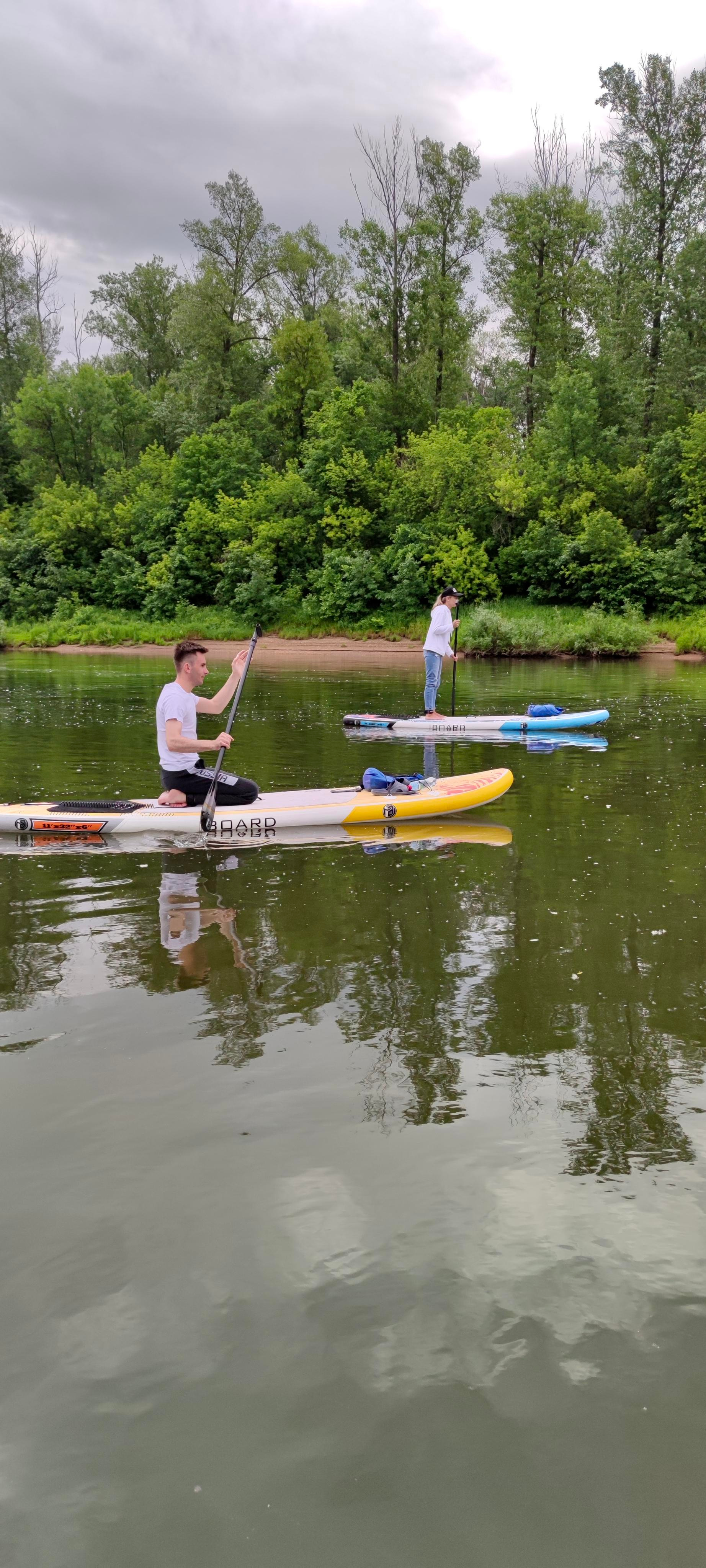 Прогулка на сапбордах в Уфе с Сипайлово до Каменной переправы