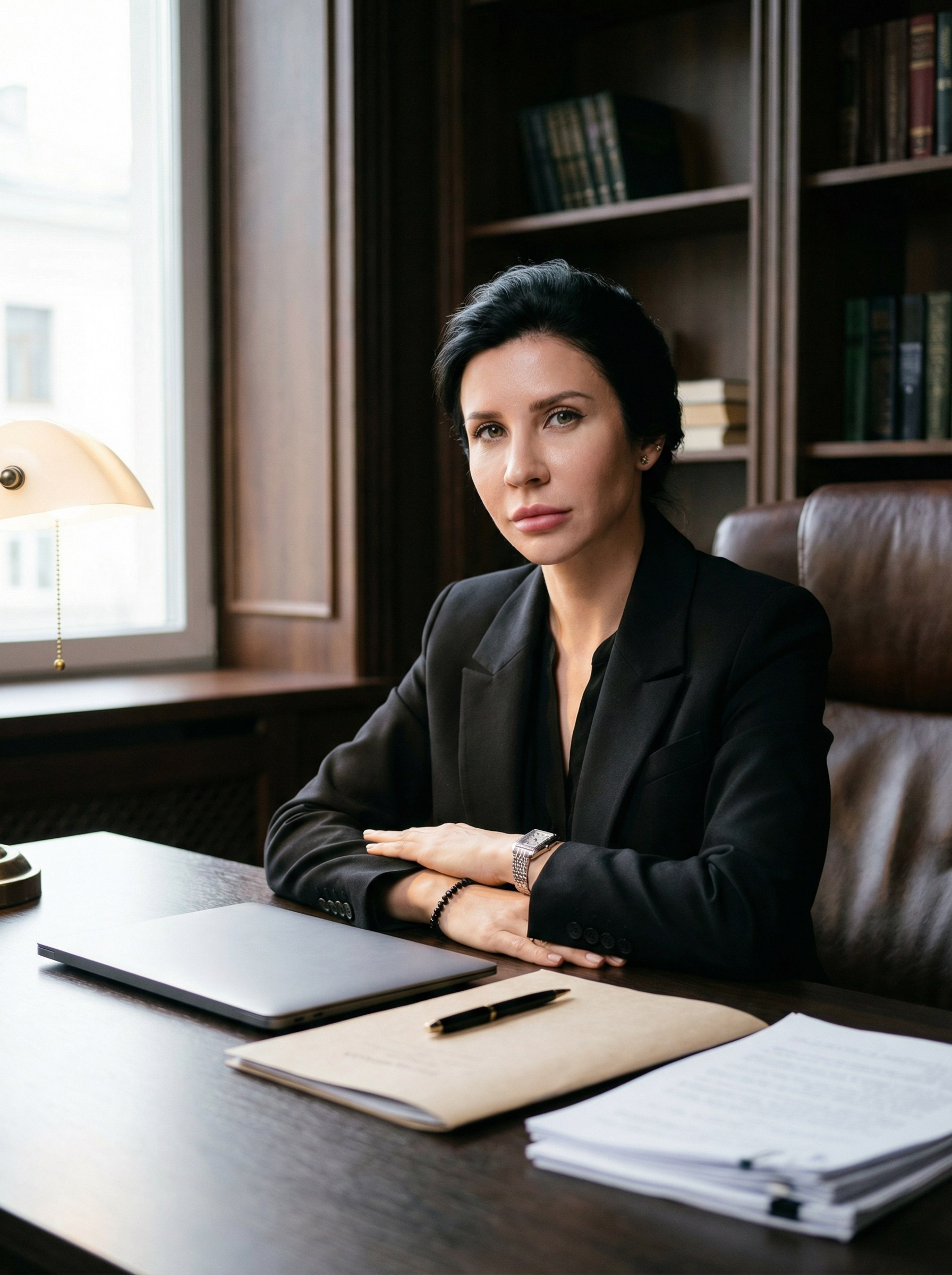 ИИ портрет адвоката в кабинете — деловой контент для сайта, личного бренда и экспертного блога