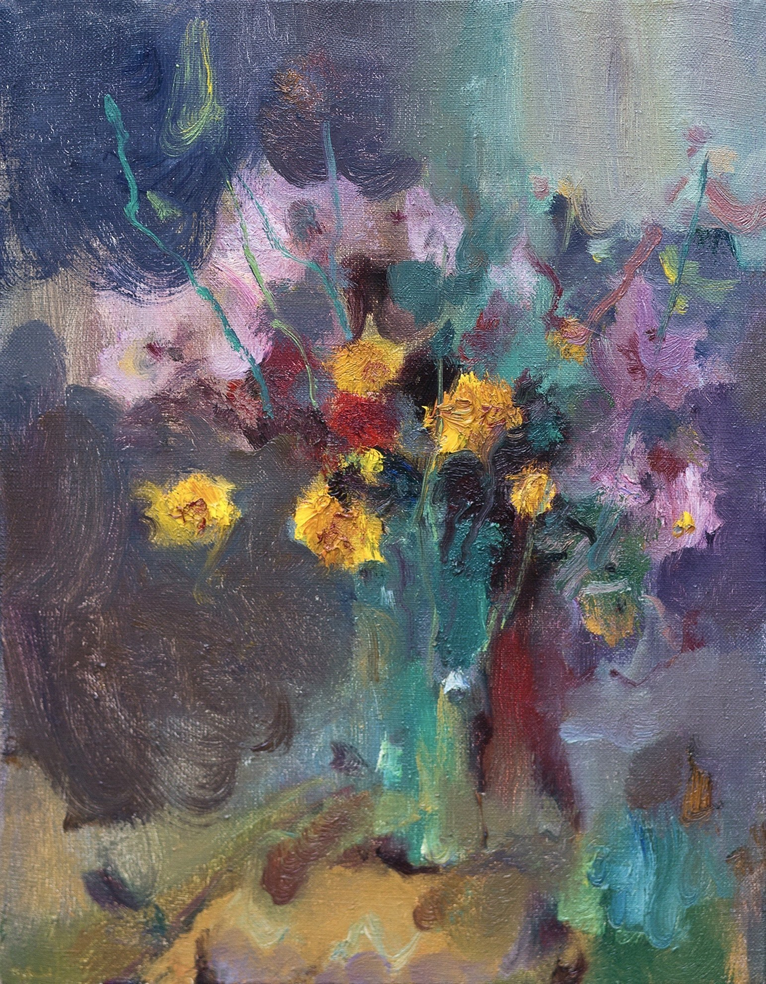 Натюрморт с желтыми бархатцами