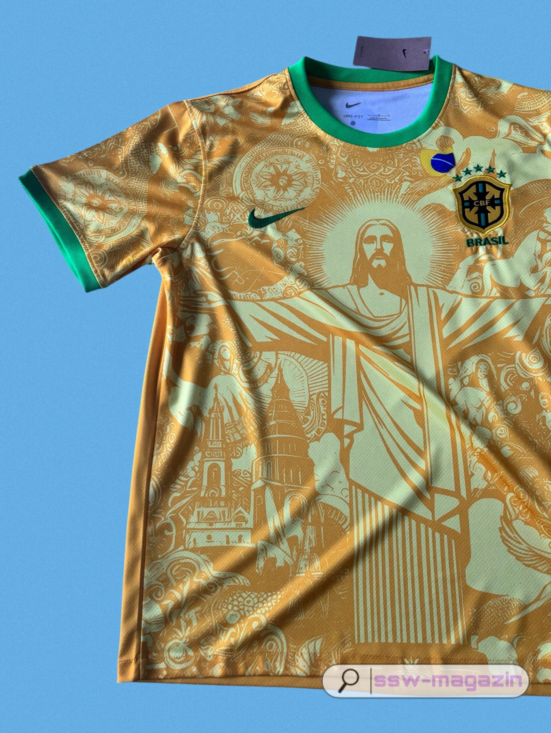 Футболка сборной Бразилии 2025 с Иисусом купить. Футбольный магазин — ssw_magazin
