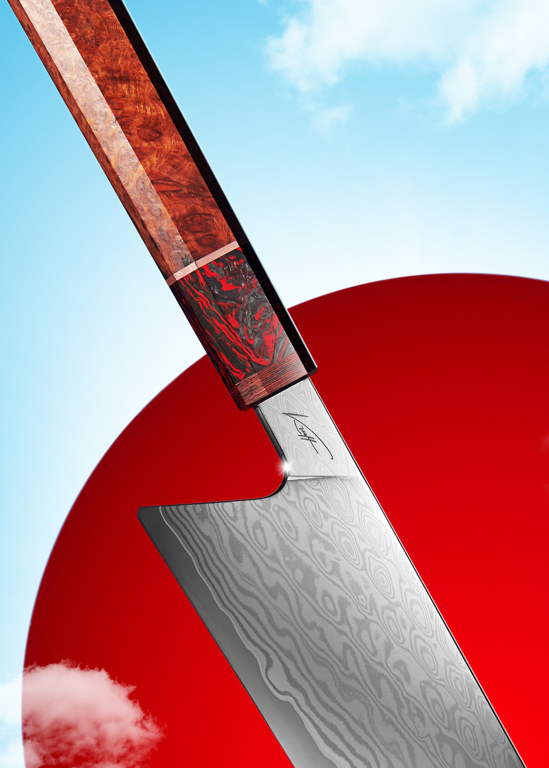 Нож Накири на заказ. 🔪 Авторские кухонные ножи Б. Кравченко