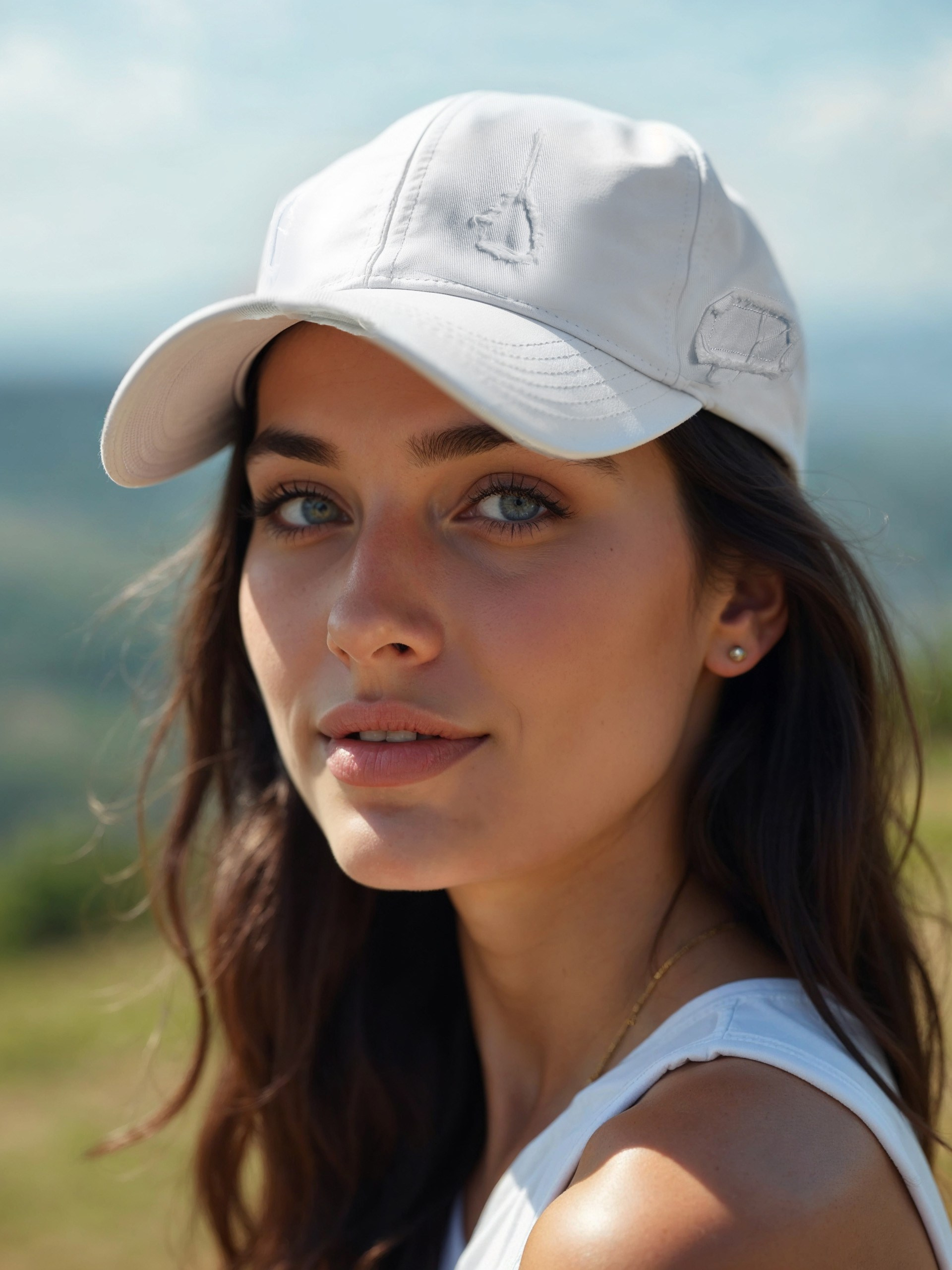 спортивная кепка на девушке в ясный день