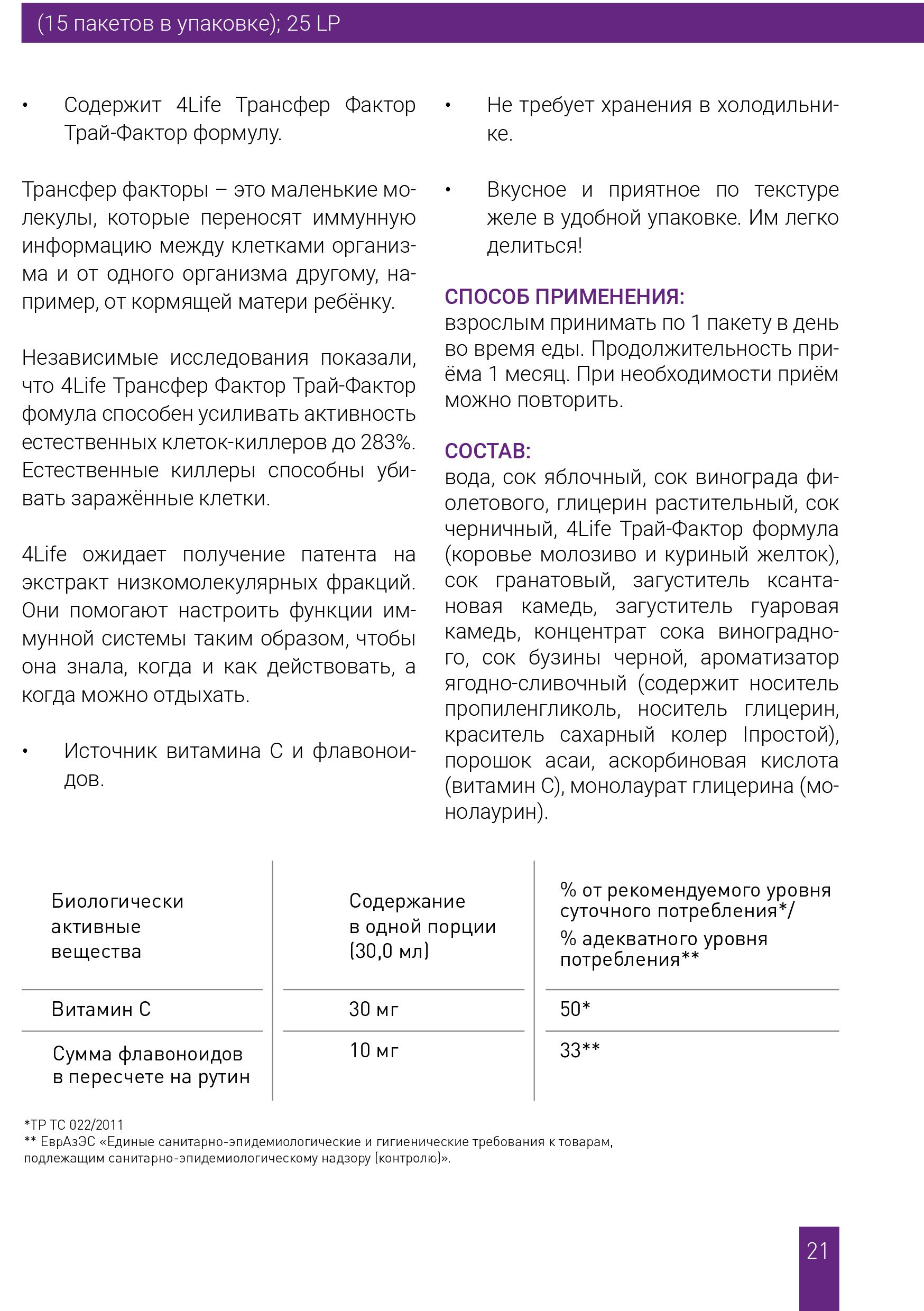 Трансфер Фактор Трай Фактор Формулы 4Life способен усиливать активность клеток киллеров до 283%