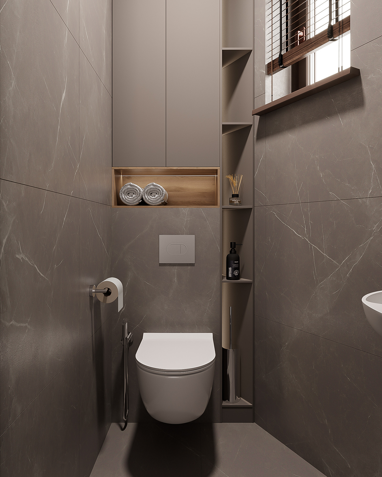 Казахстан / Ванная + СУ. 3D визуализация |Декорирование интерьера и комплектация дизайн-проекта