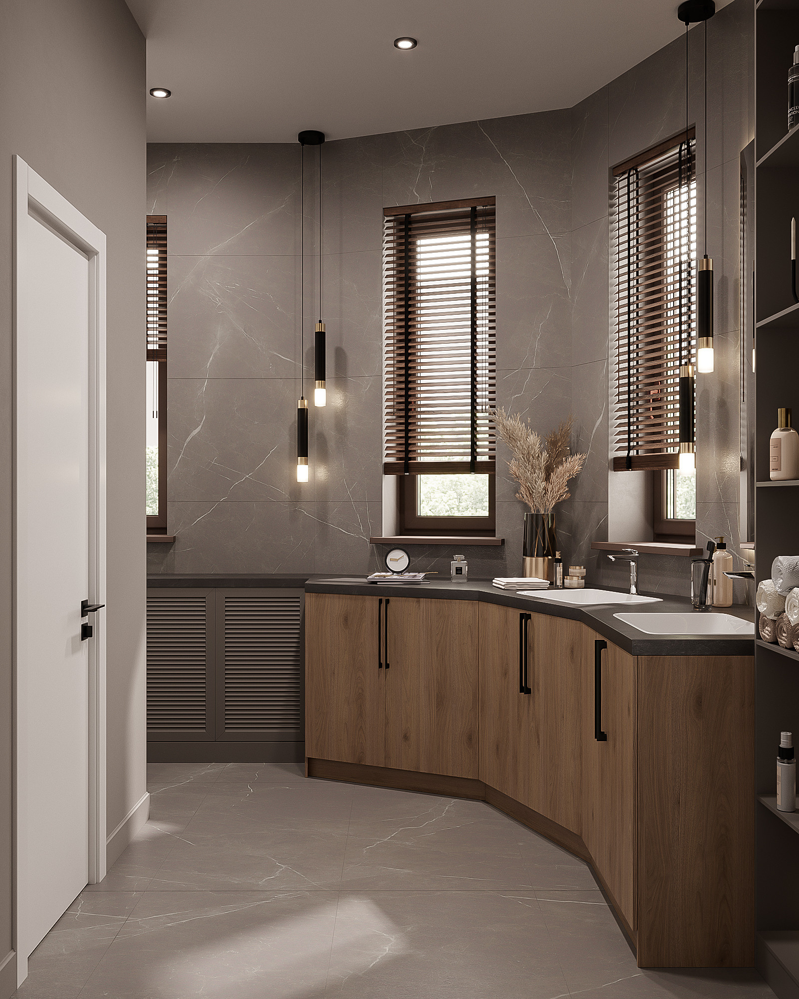 Казахстан / Ванная + СУ. 3D визуализация |Декорирование интерьера и комплектация дизайн-проекта