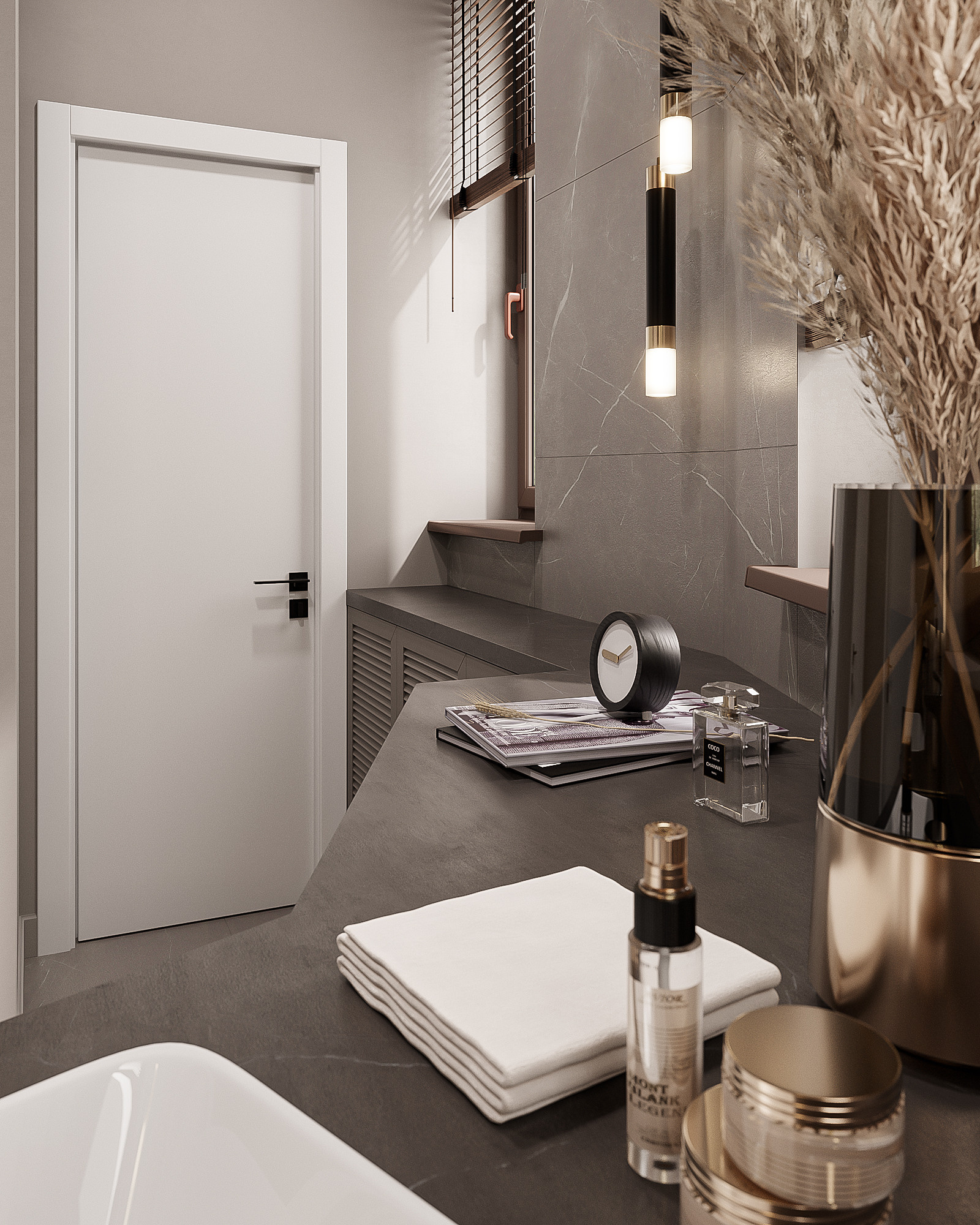 Казахстан / Ванная + СУ. 3D визуализация |Декорирование интерьера и комплектация дизайн-проекта