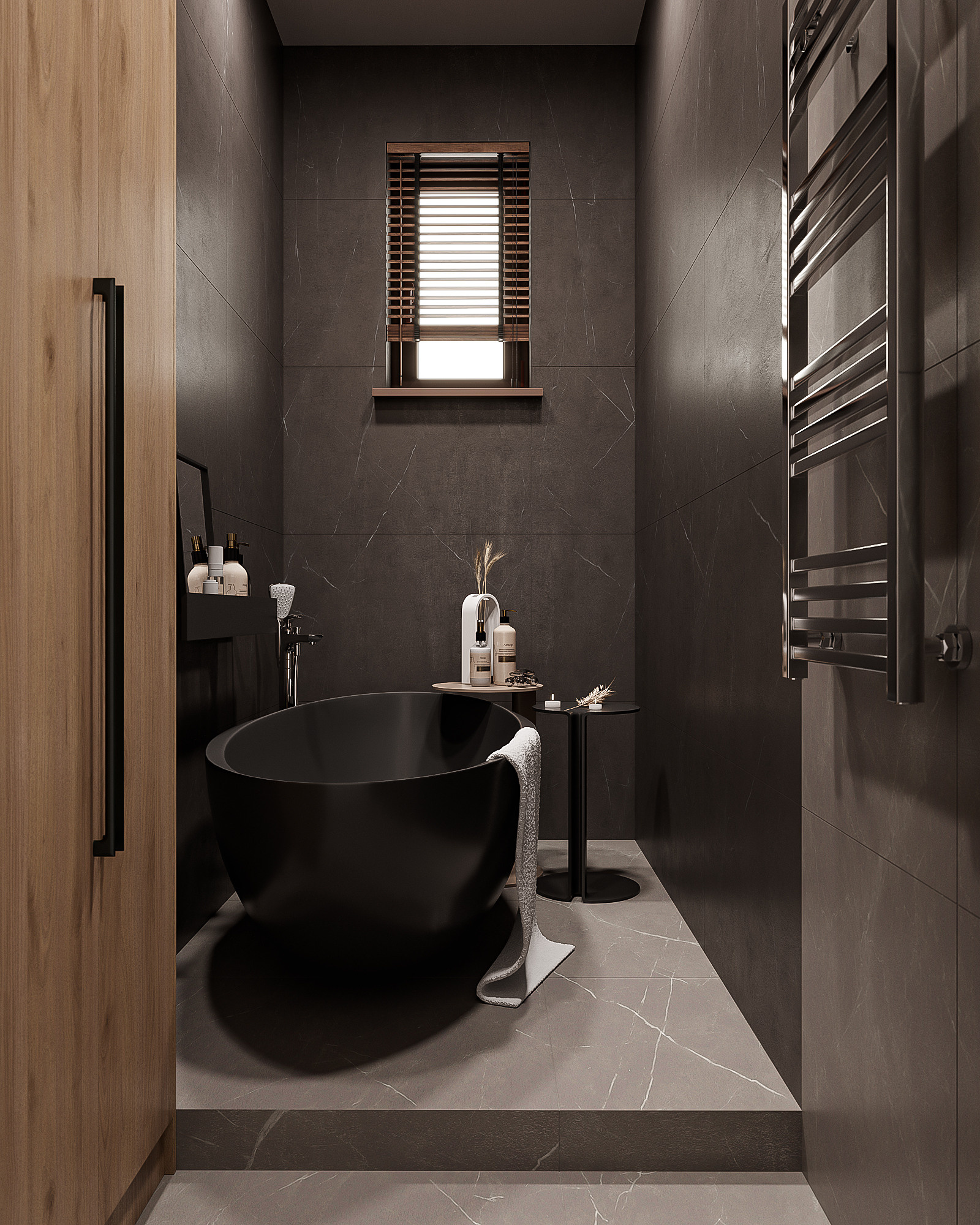 Казахстан / Ванная + СУ. 3D визуализация |Декорирование интерьера и комплектация дизайн-проекта