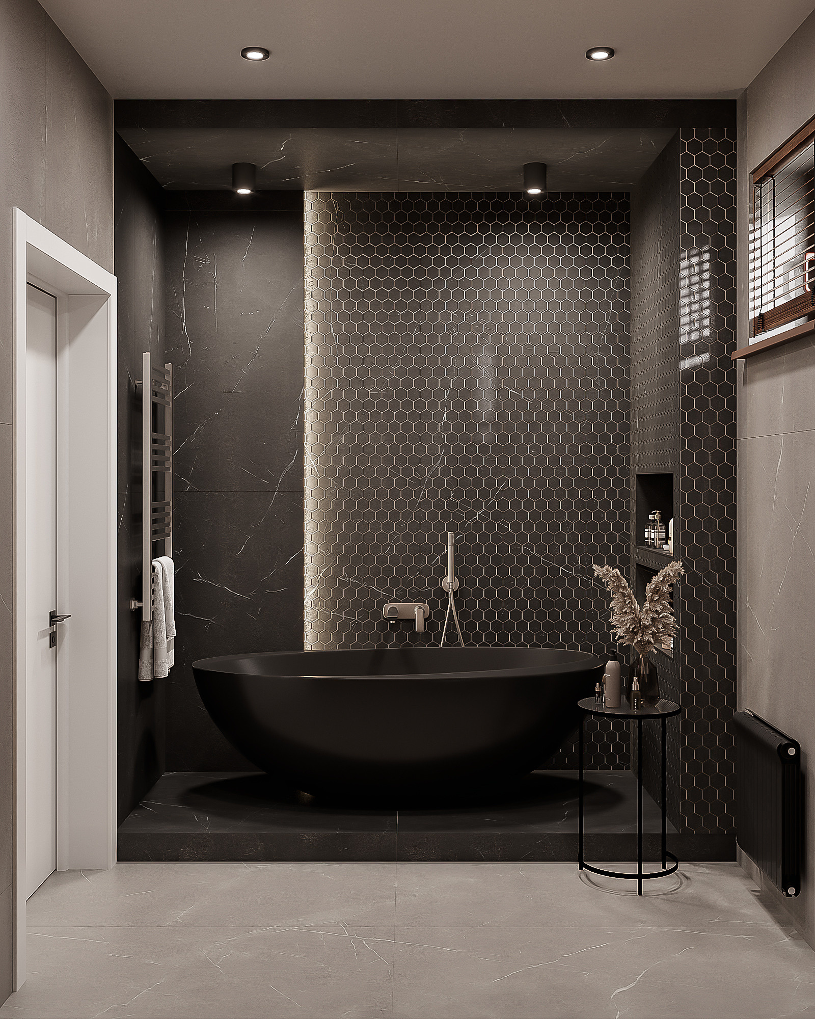 Казахстан / Ванная + СУ. 3D визуализация |Декорирование интерьера и комплектация дизайн-проекта