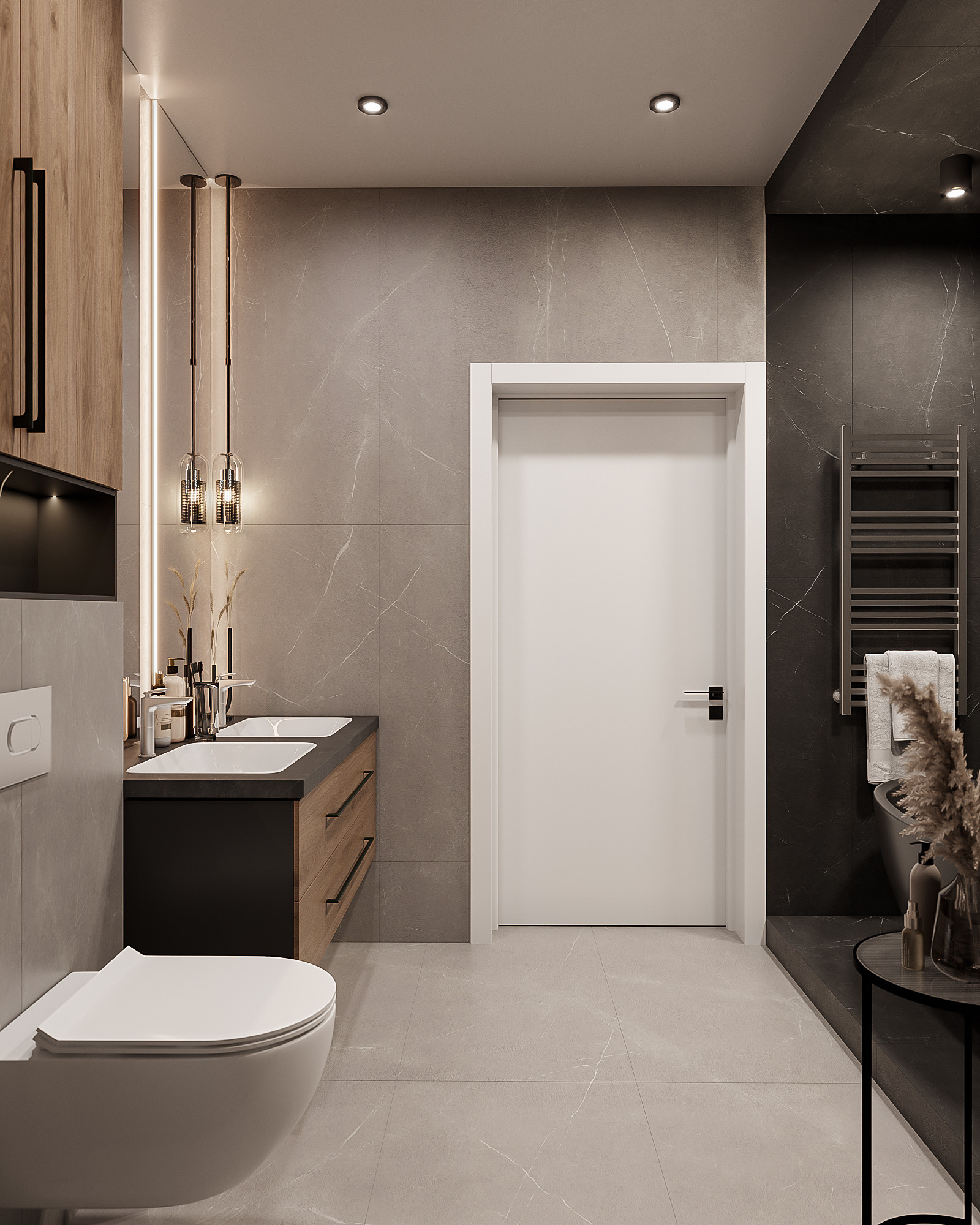 Казахстан / Ванная + СУ. 3D визуализация |Декорирование интерьера и комплектация дизайн-проекта