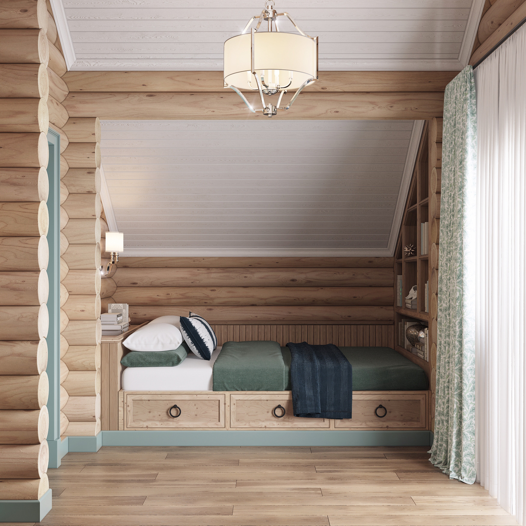 Дом из бревна. Дизайн интерьера в Москве