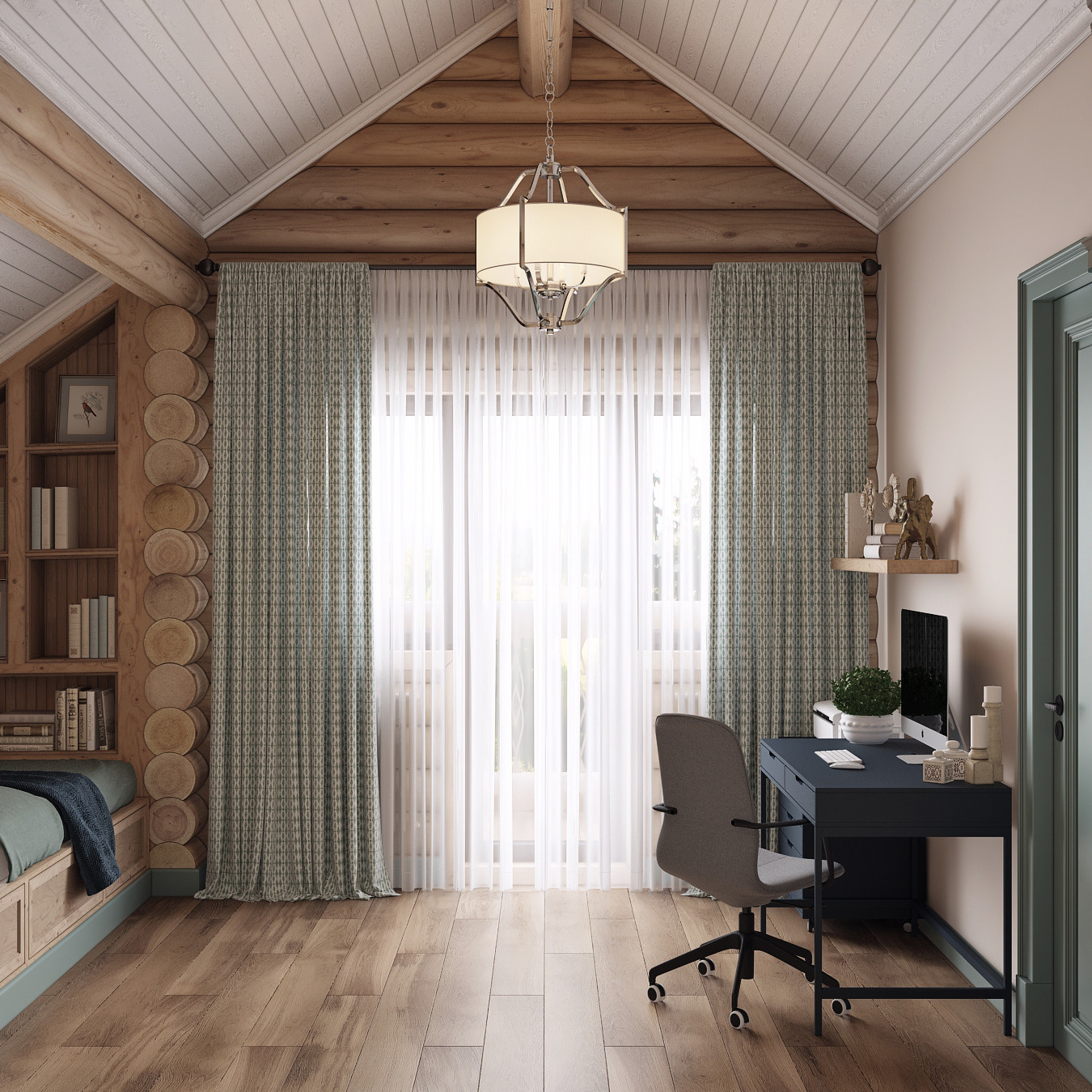 Дом из бревна. Дизайн интерьера в Москве