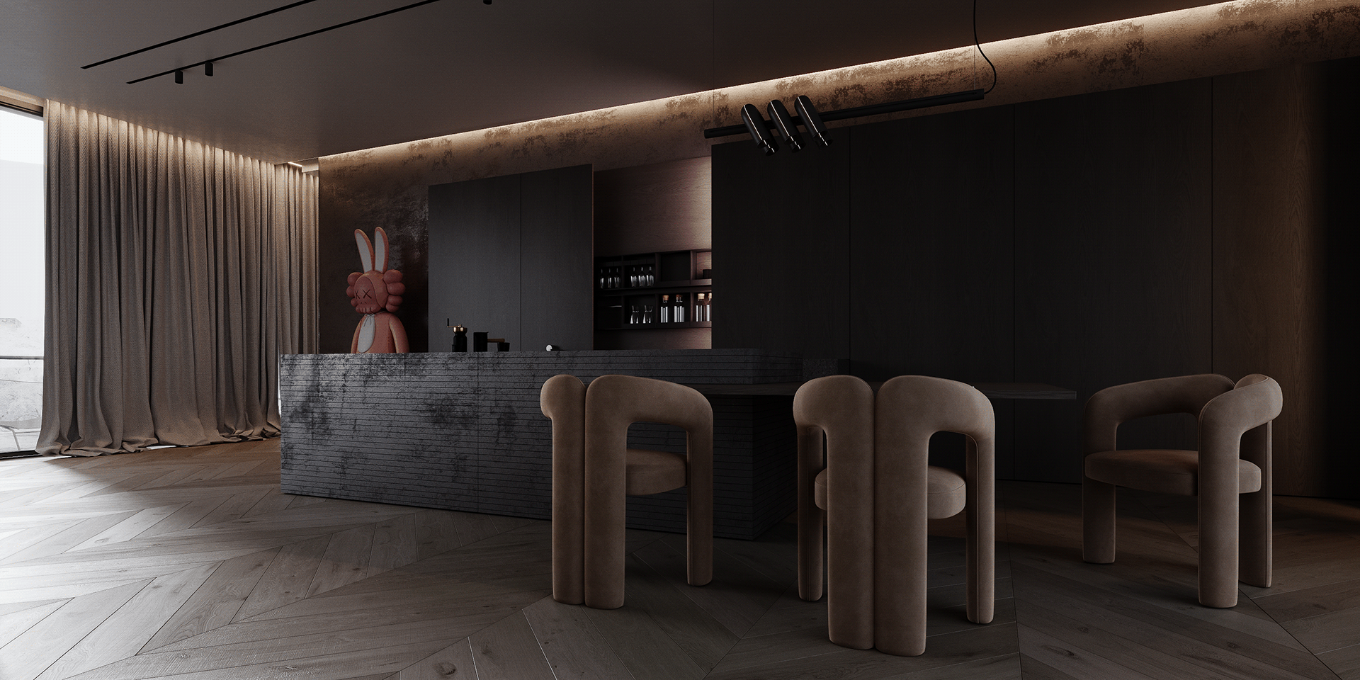 Интерьер апартаментов. 3D визуализация интерьера и архитектурной среды