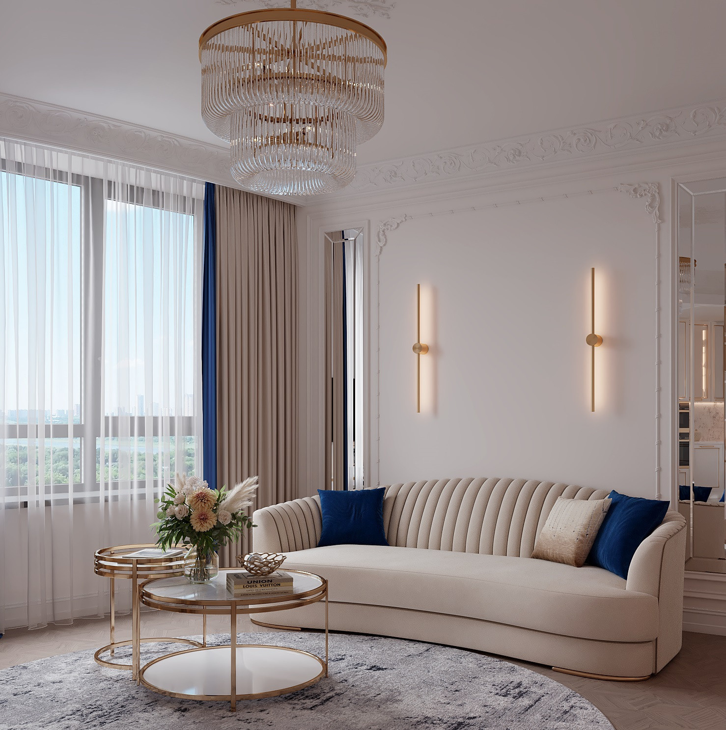 Бежевый диван в интерьере