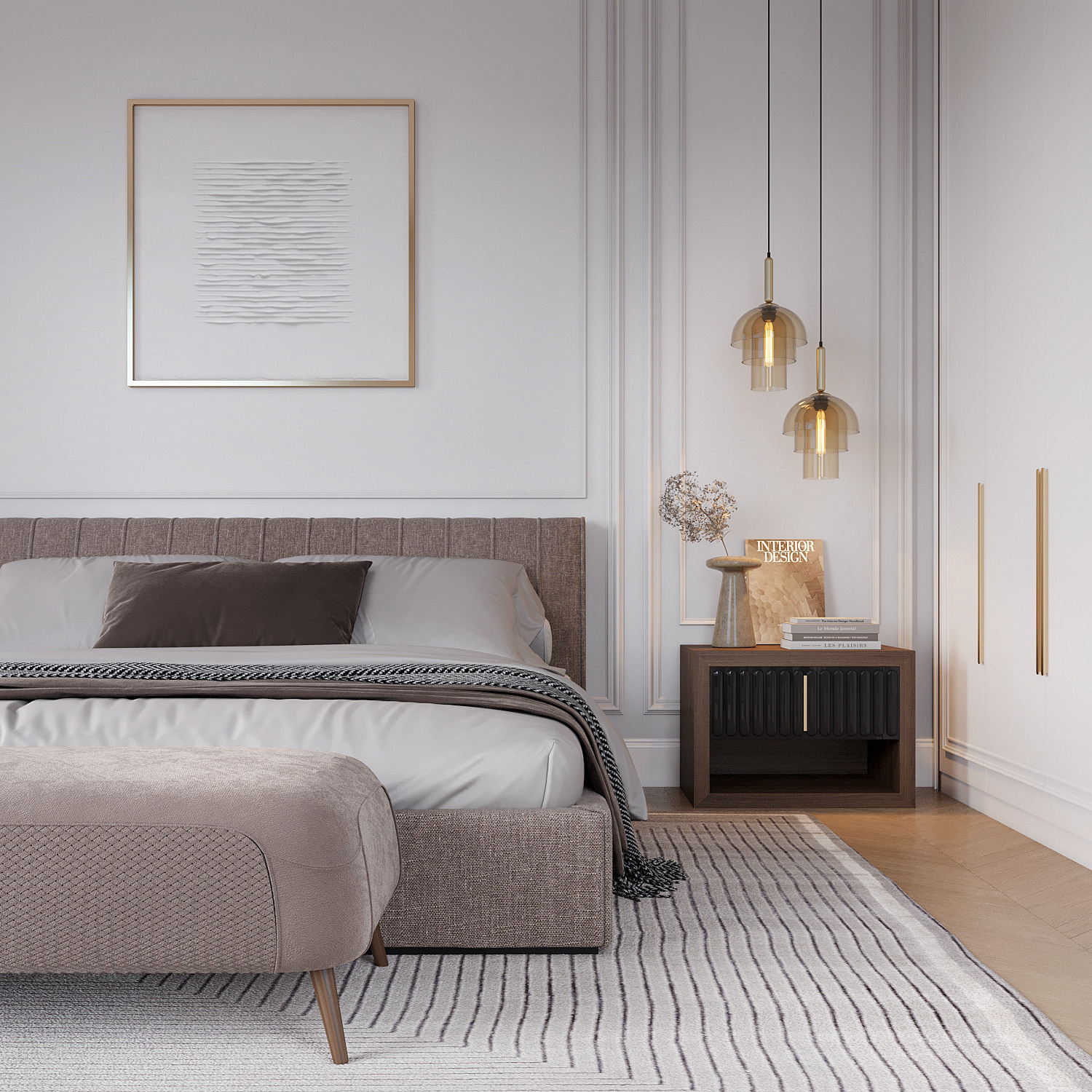 Красивая спальня неоклассика