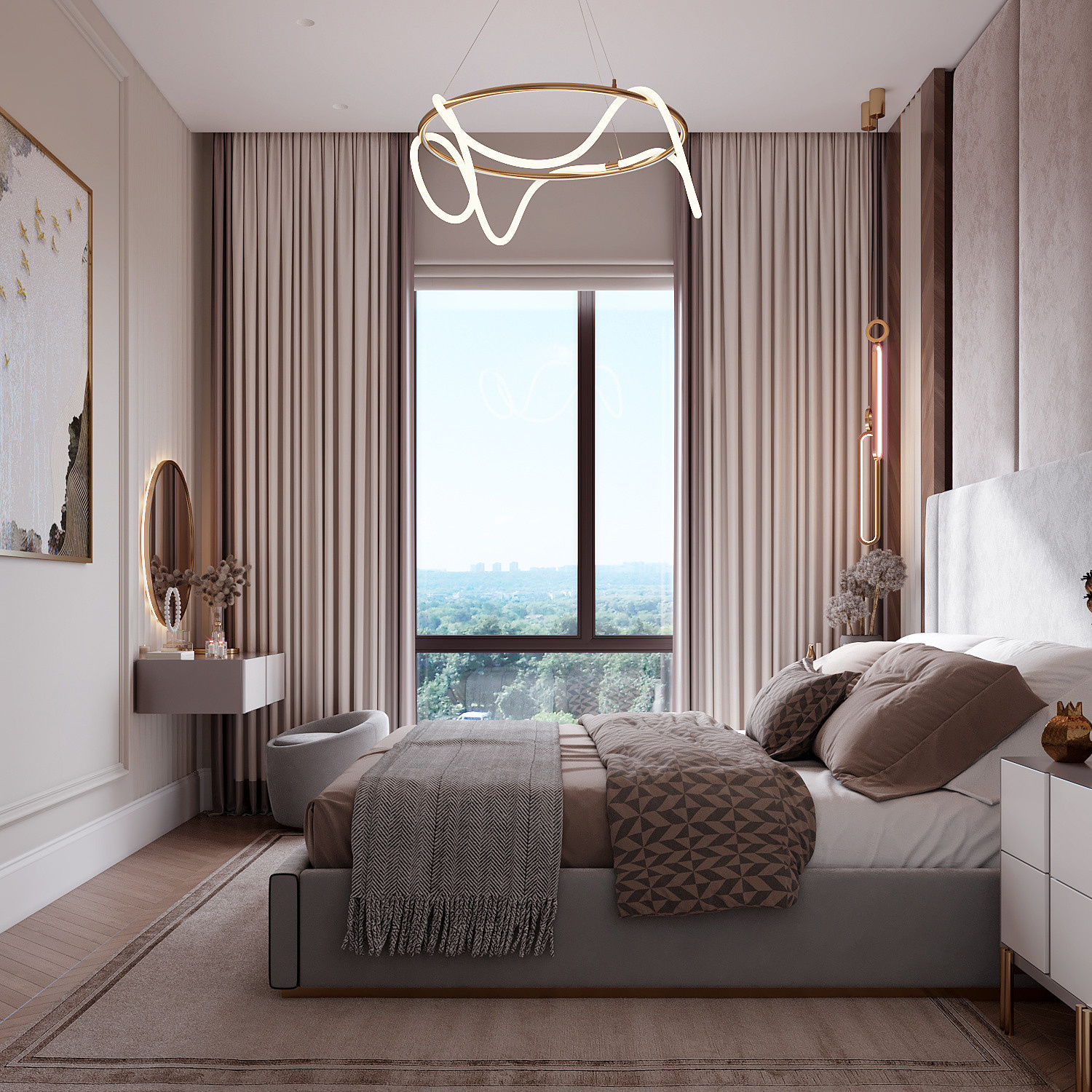 Мягкая панель в спальне