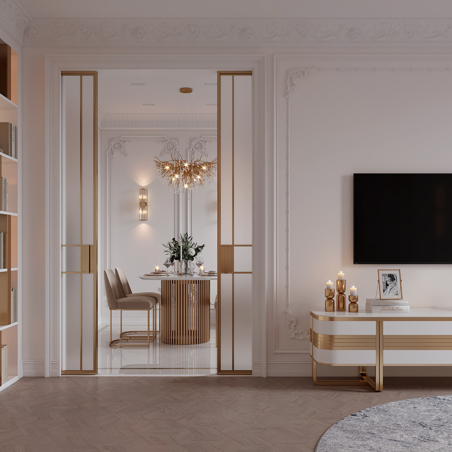 Раздвижная стеклянная перегородка