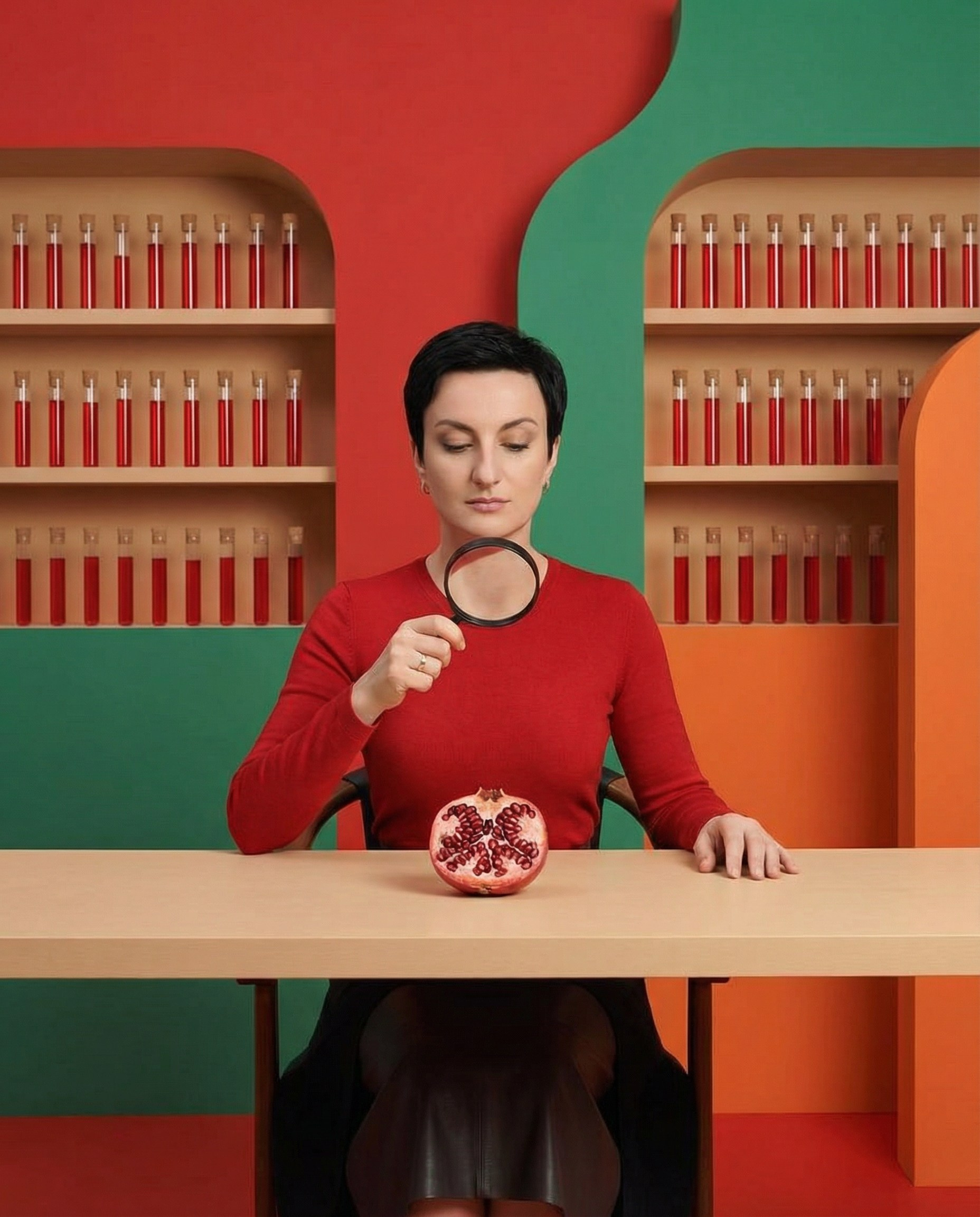 AI-портрет врача-эксперта с лупой в ярком интерьере — авторский визуал для блога, социальных сетей и экспертных публикаций