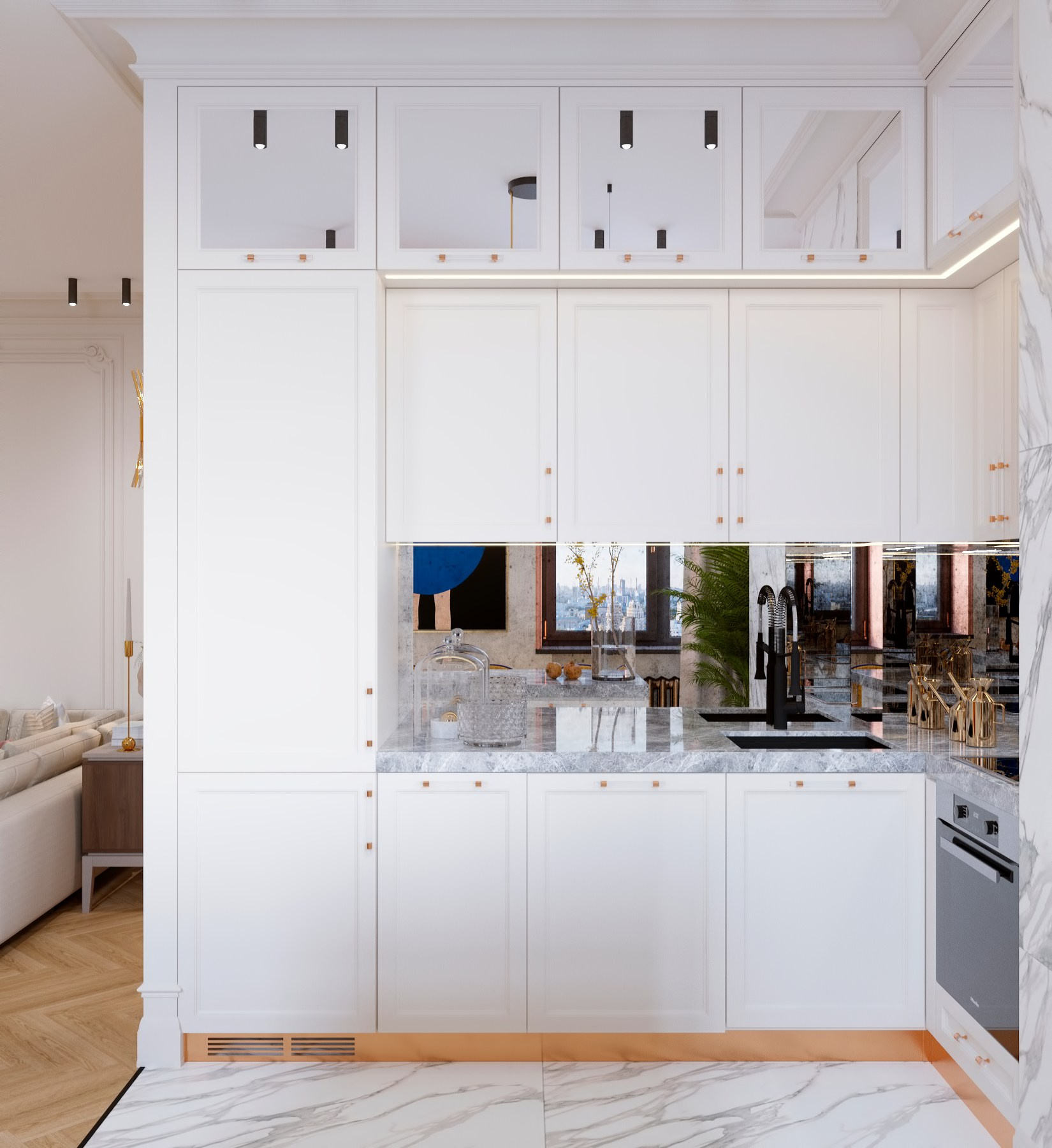 Квартира в доме-памятнике по набережной Шевченко. 2021 г. Дизайнер интерьера Троилова Арина