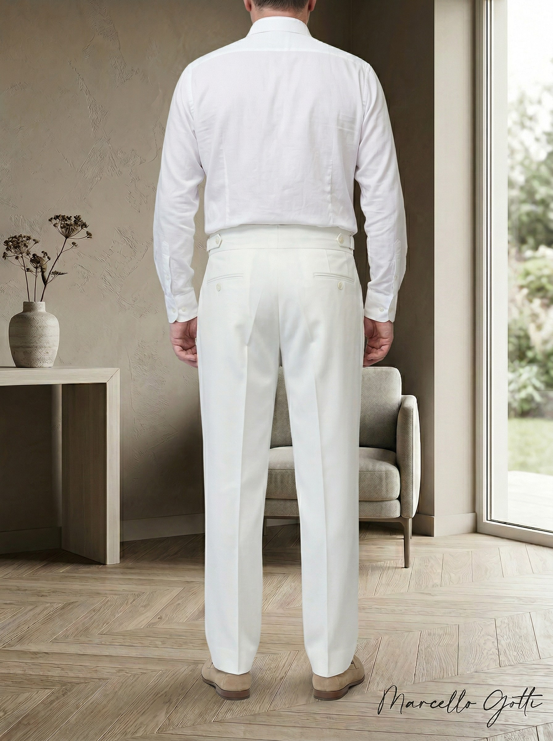 Генерация имиджевого контента для белых брюк