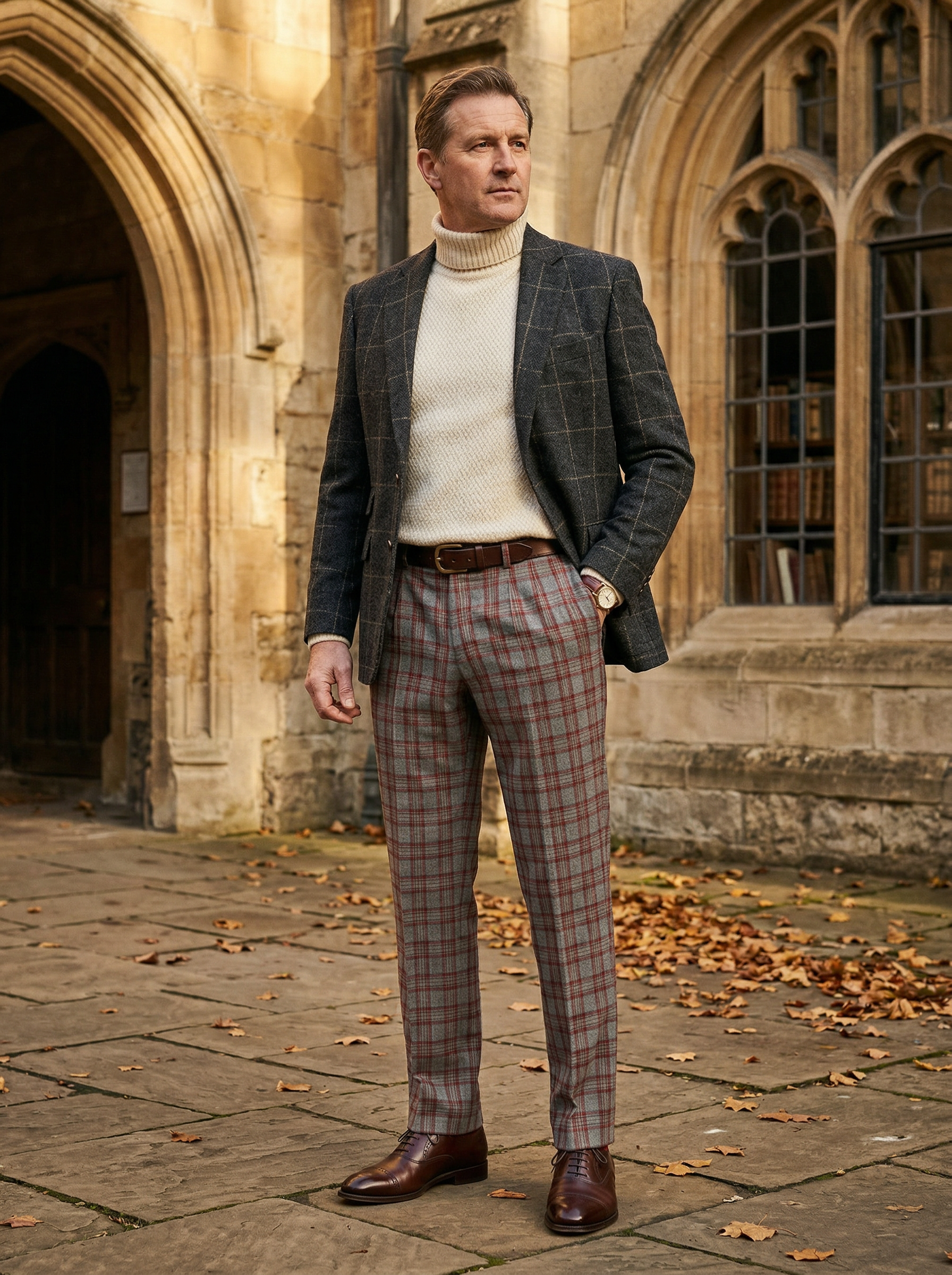 Генерация имиджевого контента для брюк в клетку