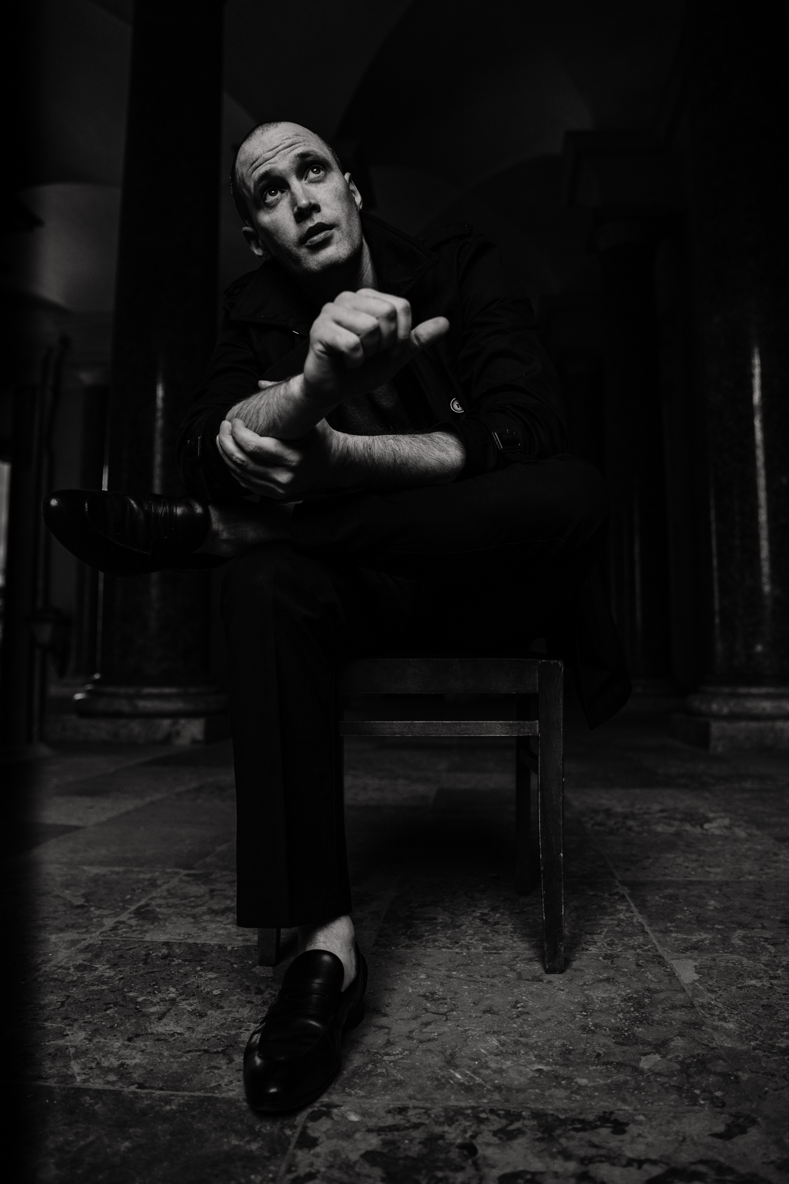 Вадим. Черно-белое. Ева Демидова. Спортсмен по конкуру в Санкт-Петербуре