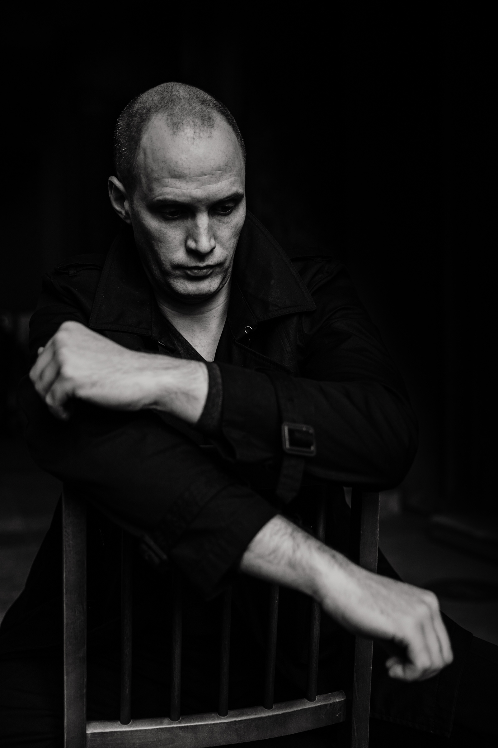 Вадим. Черно-белое. Ева Демидова. Спортсмен по конкуру в Санкт-Петербуре