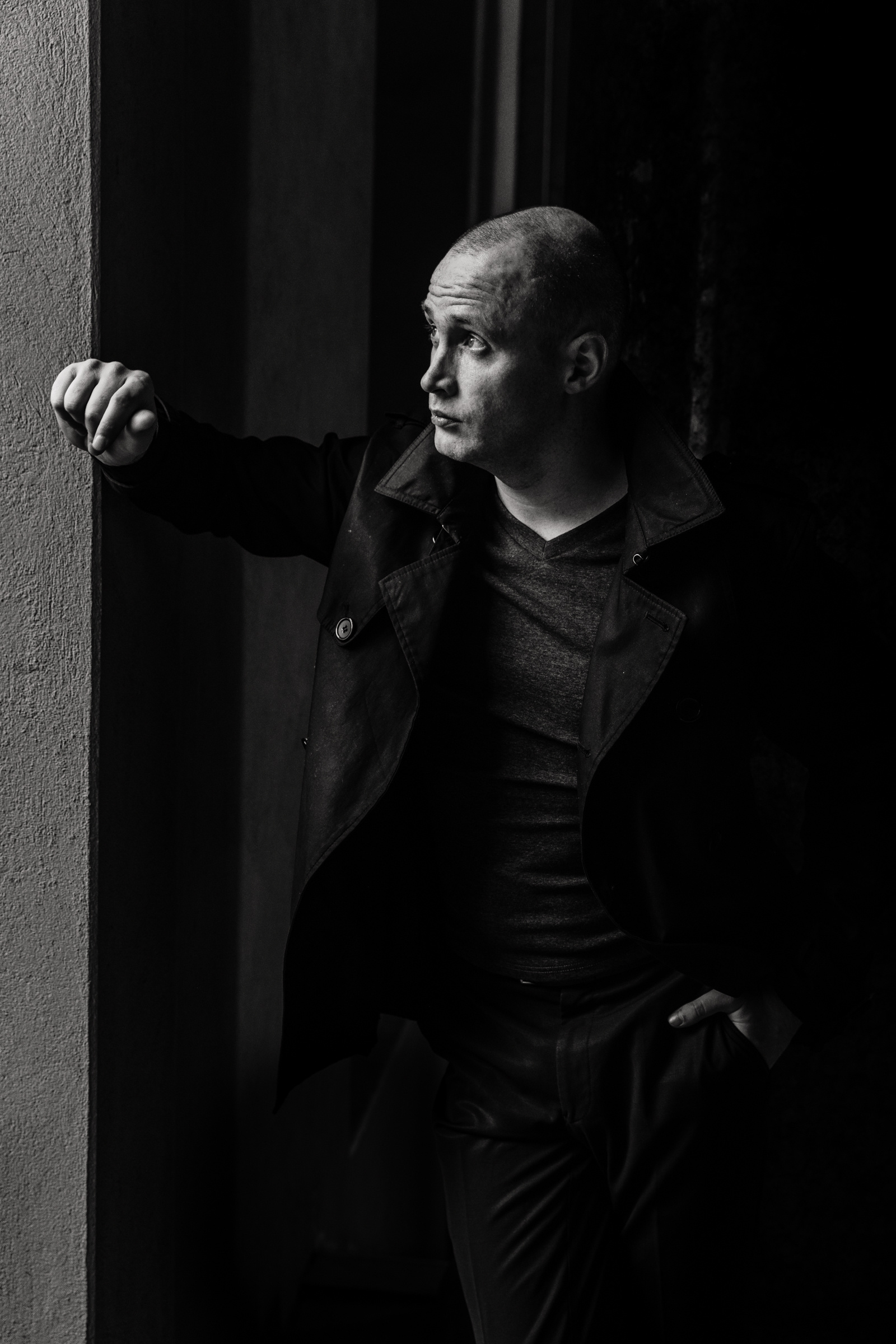 Вадим. Черно-белое. Ева Демидова. Спортсмен по конкуру в Санкт-Петербуре