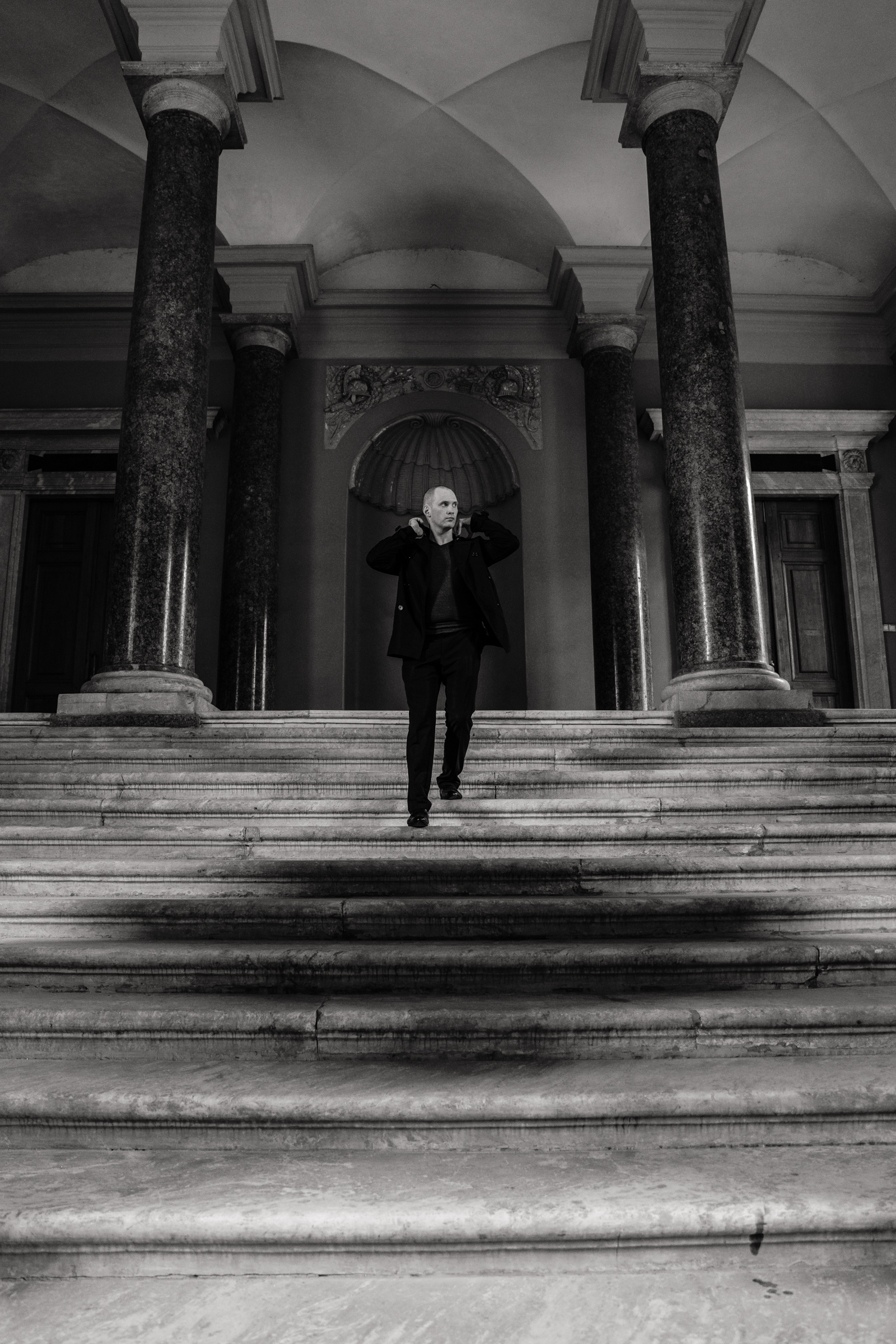 Вадим. Черно-белое. Ева Демидова. Спортсмен по конкуру в Санкт-Петербуре