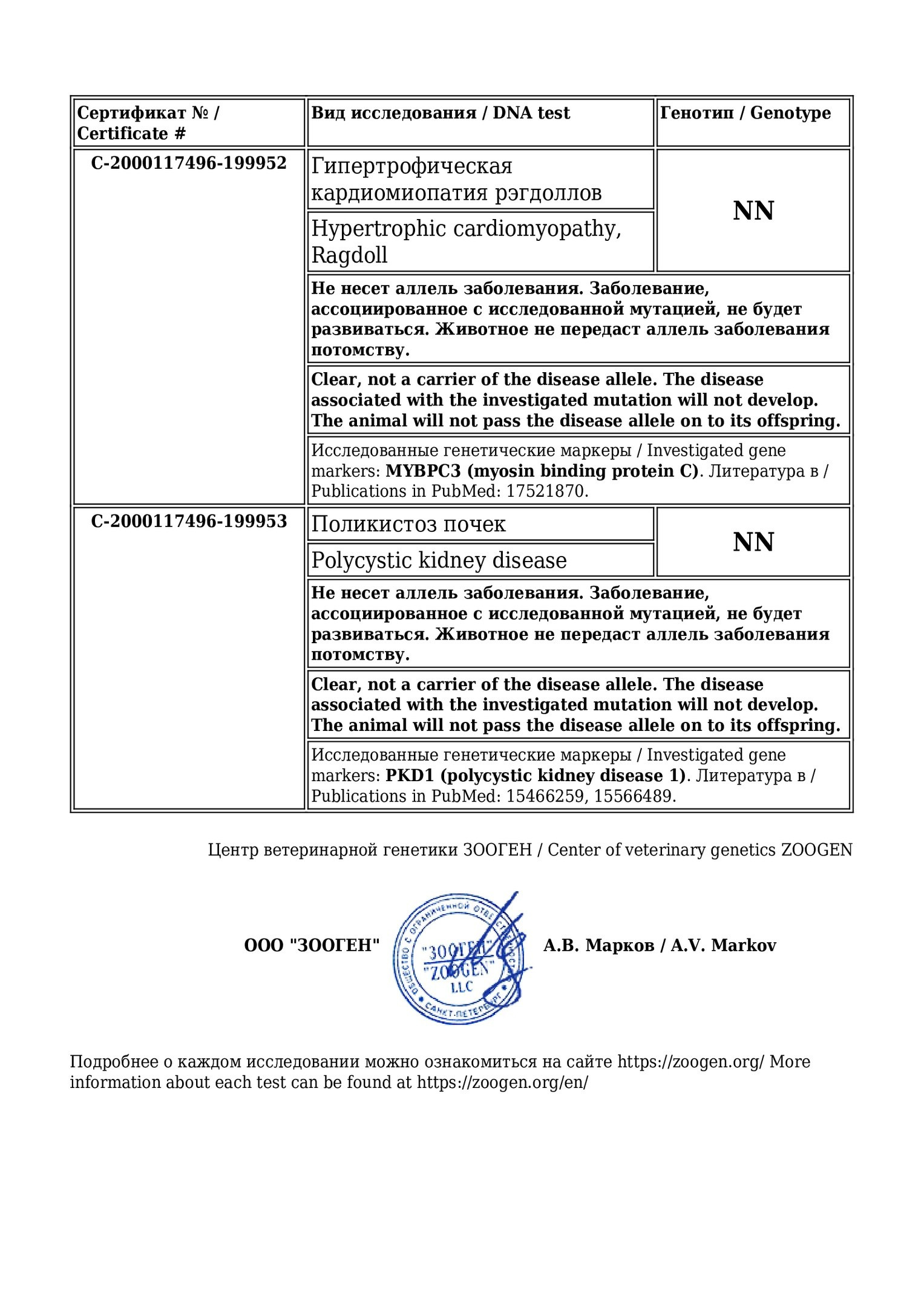 Документы производителей Loyal Adore. Питомник рэгдолл Loyal Adore