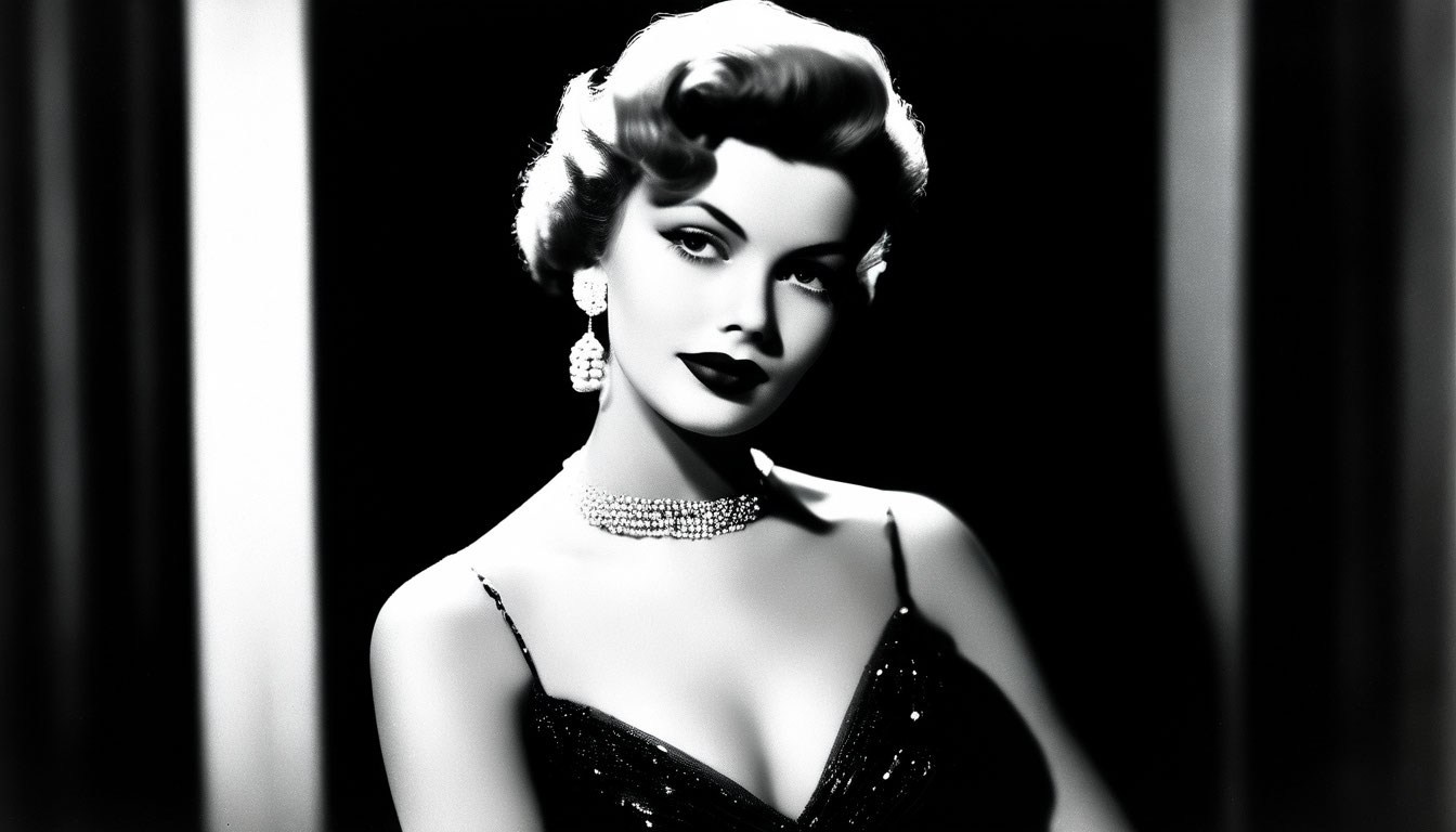 Стили фотосессий для девушек. Голливудская классика. Потрет чб.