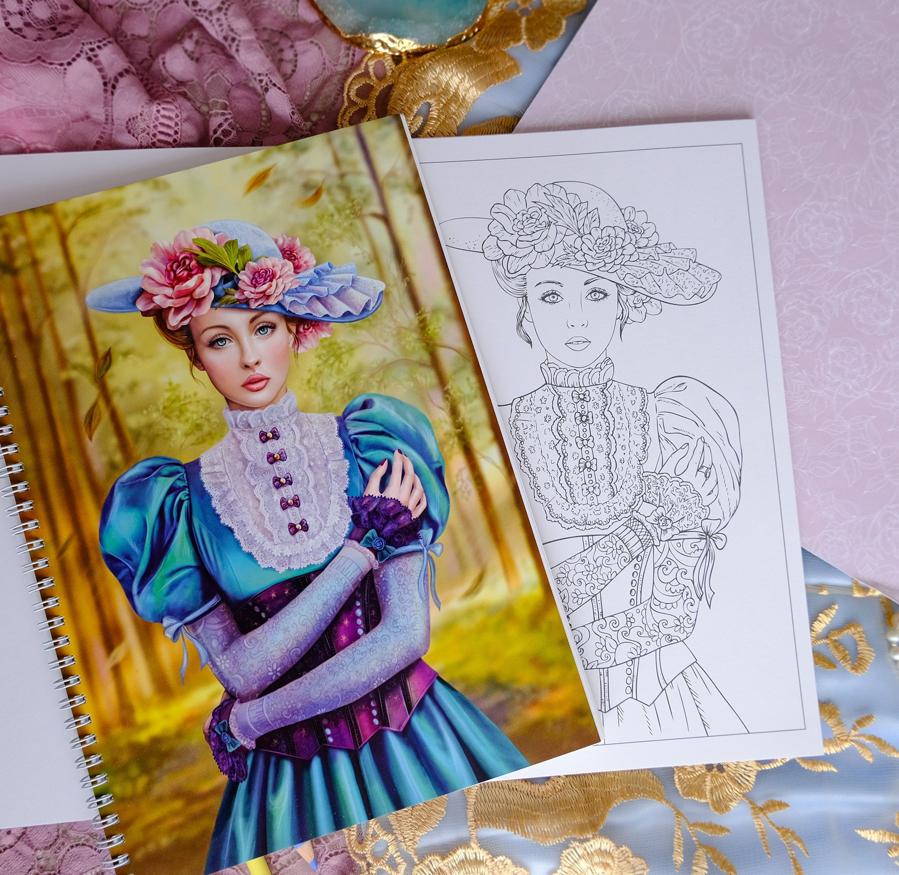 Викторианская. Авторская раскраска Алёны Лазаревой. Раскраски Алёны Лазаревой