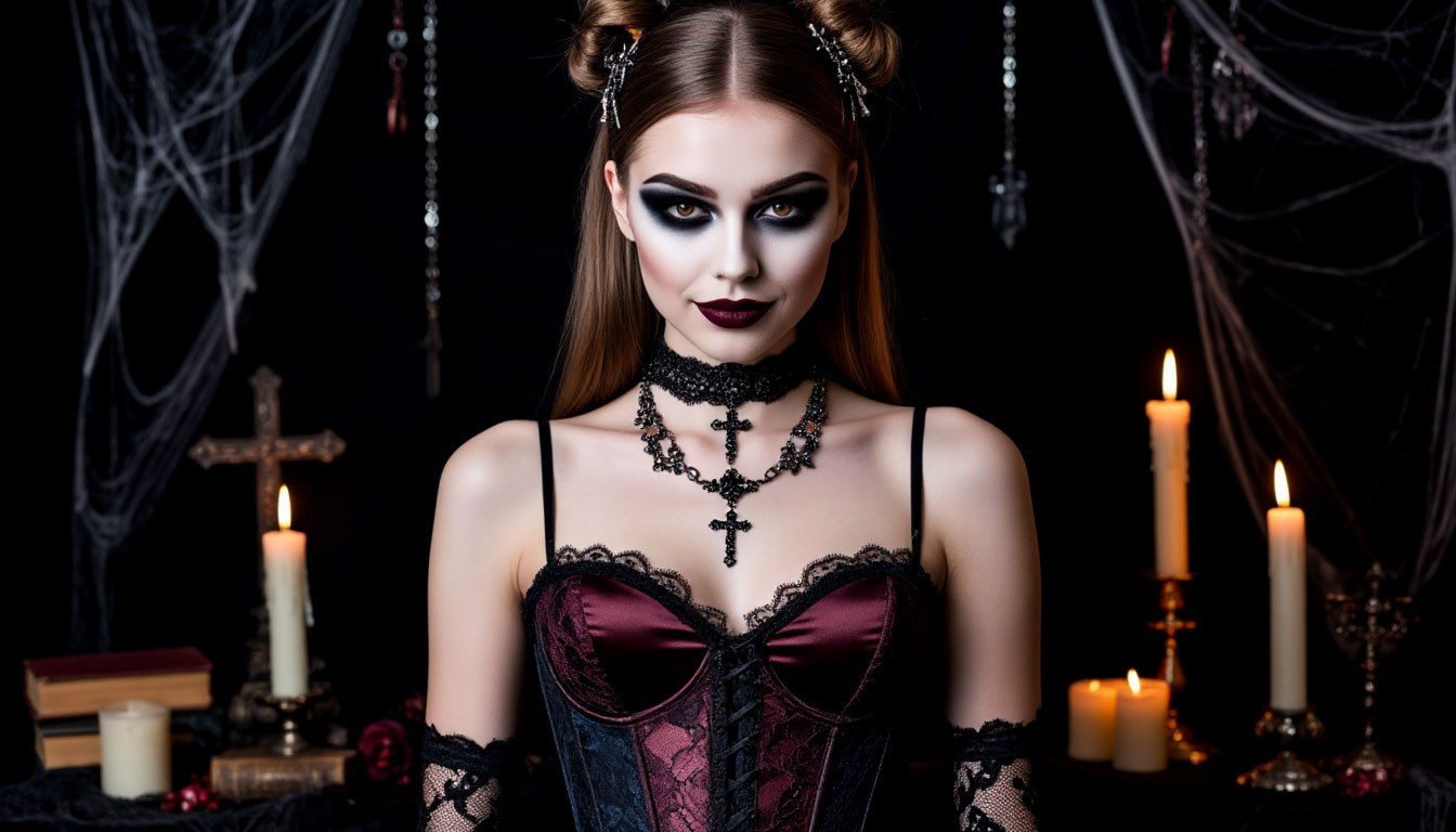 Стили фотосессий для девушек. Готика. Потрет девушки.