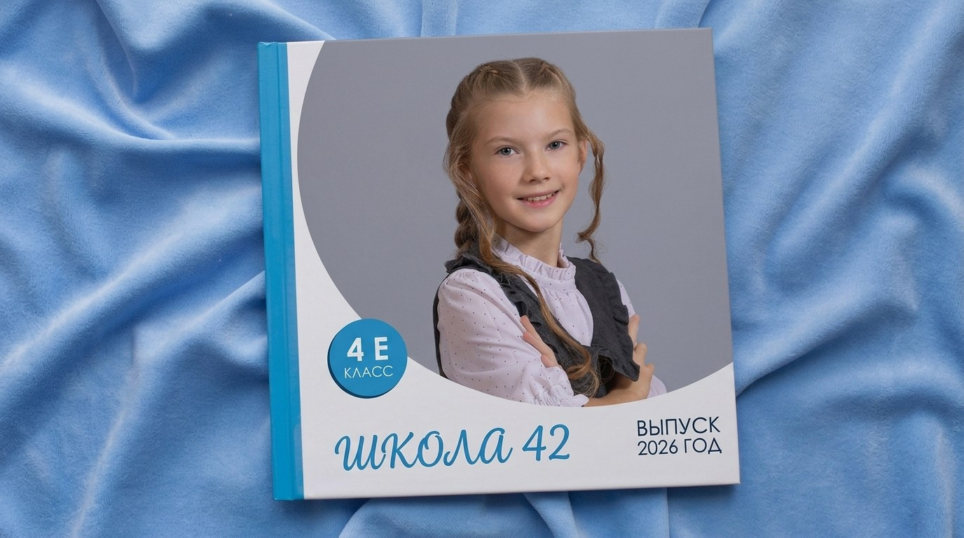 Выпускной альбом «Друзья 34» для 4 класса в твёрдой ламинированной обложке