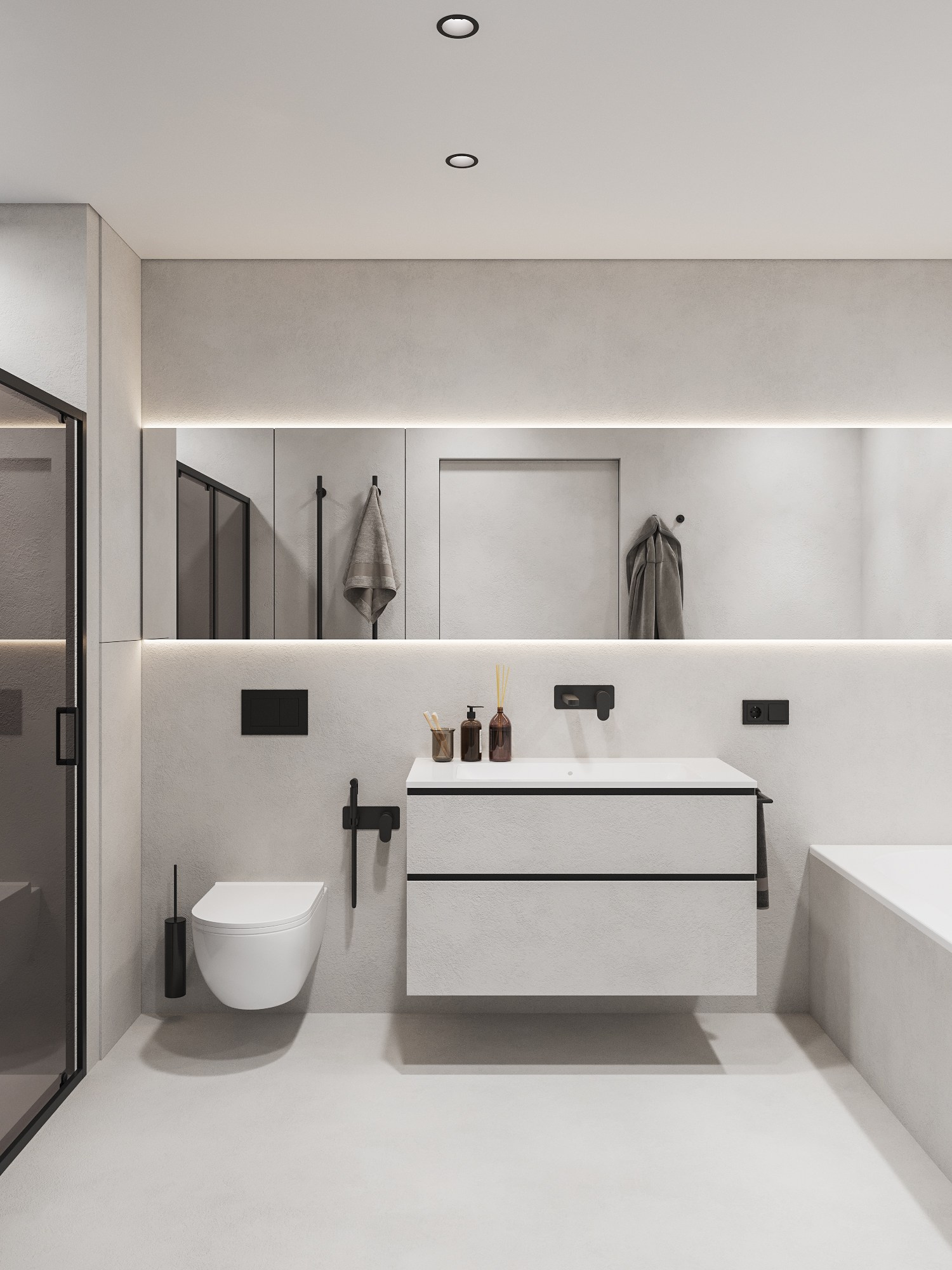 Санузел в стиле минимализм