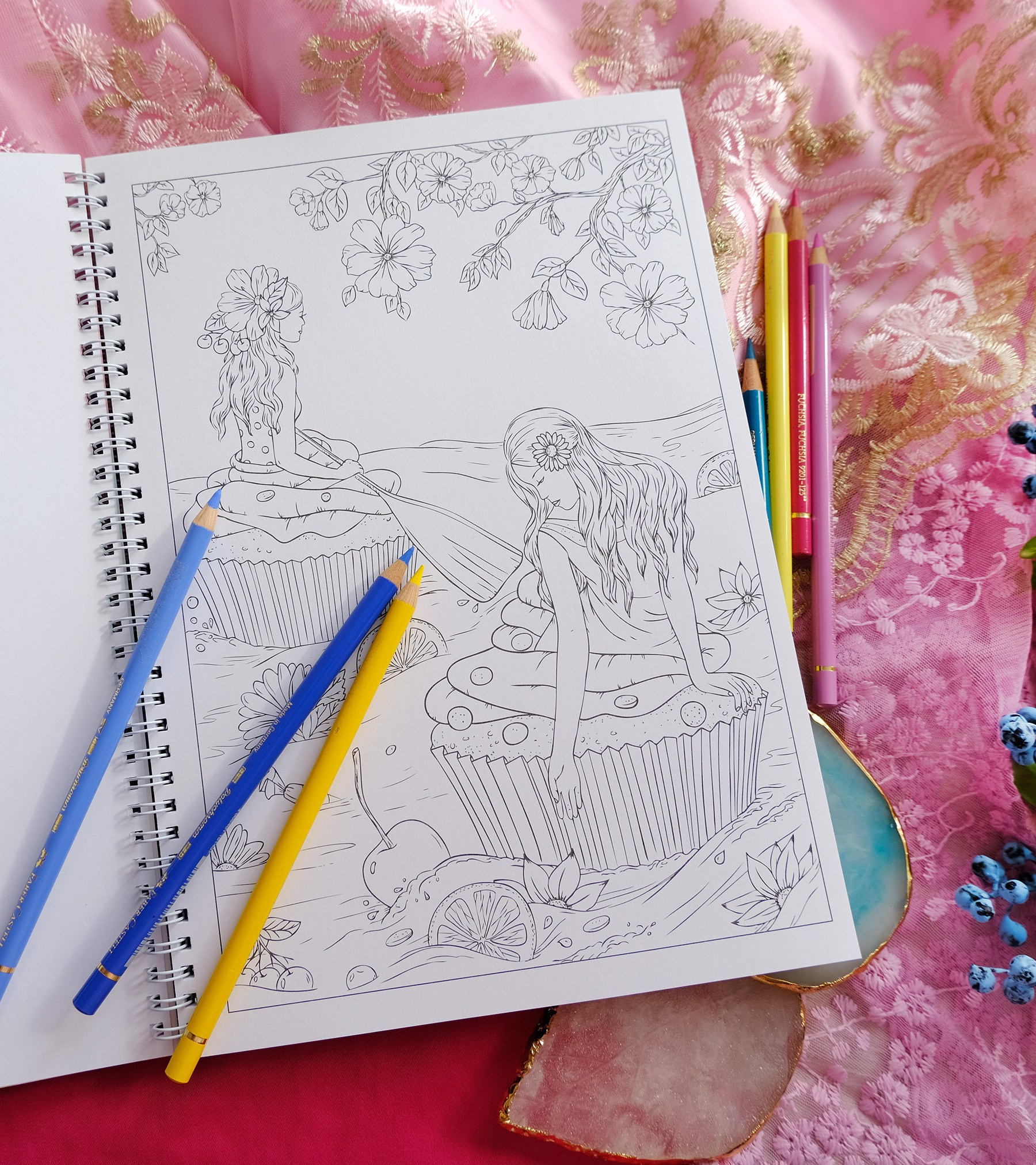 Sweet Dreams Авторская раскраска, Линейная. Российская редакция. Раскраски Алёны Лазаревой