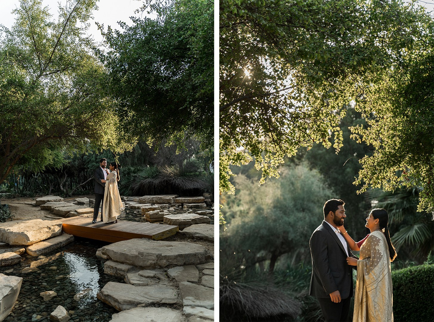 Wedding couple photoshoot in the Abu Dhabi desert at sunset