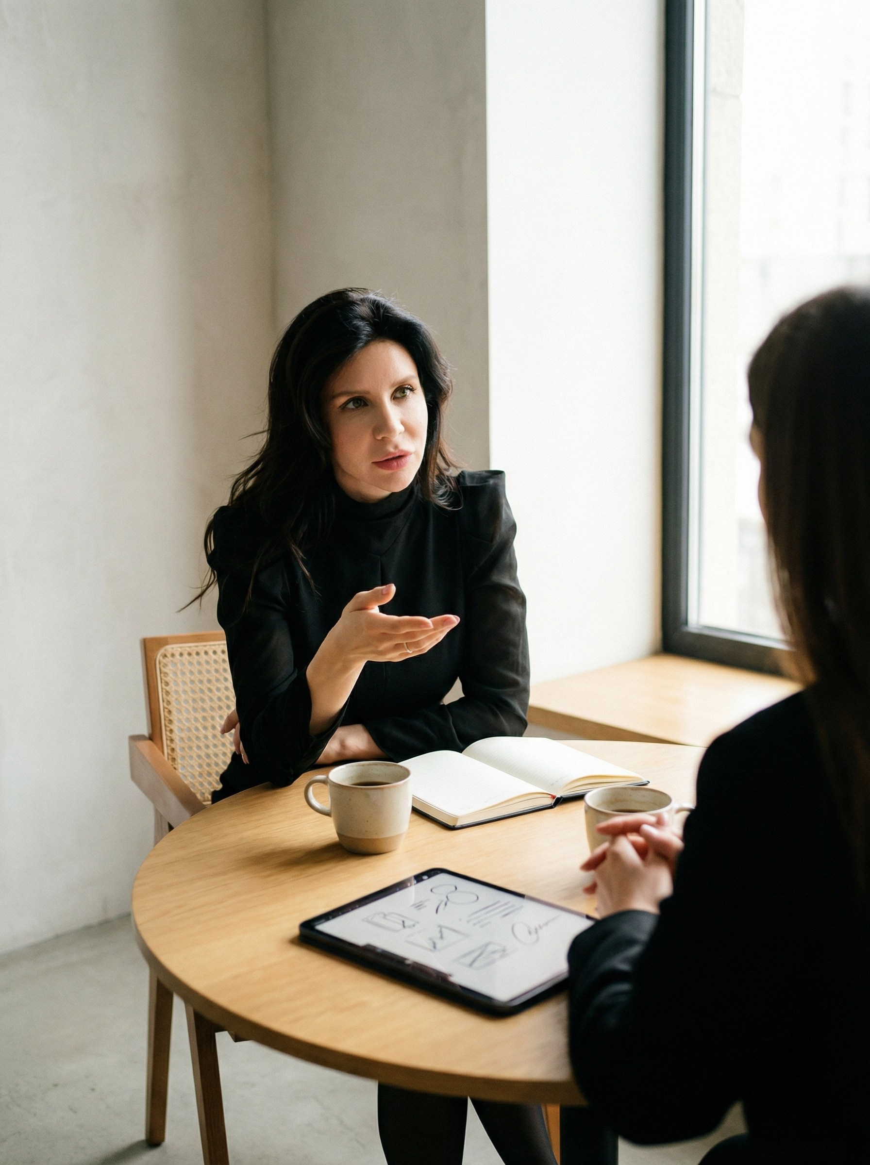 ИИ кадр для адвоката на консультации — деловой lifestyle-портрет для блога, сайта и социальных сетей