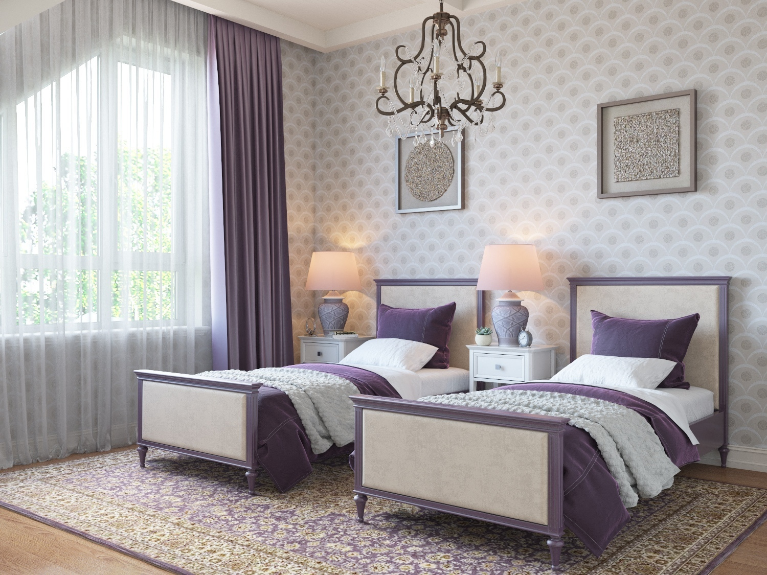 Детская со скошегнным потолком