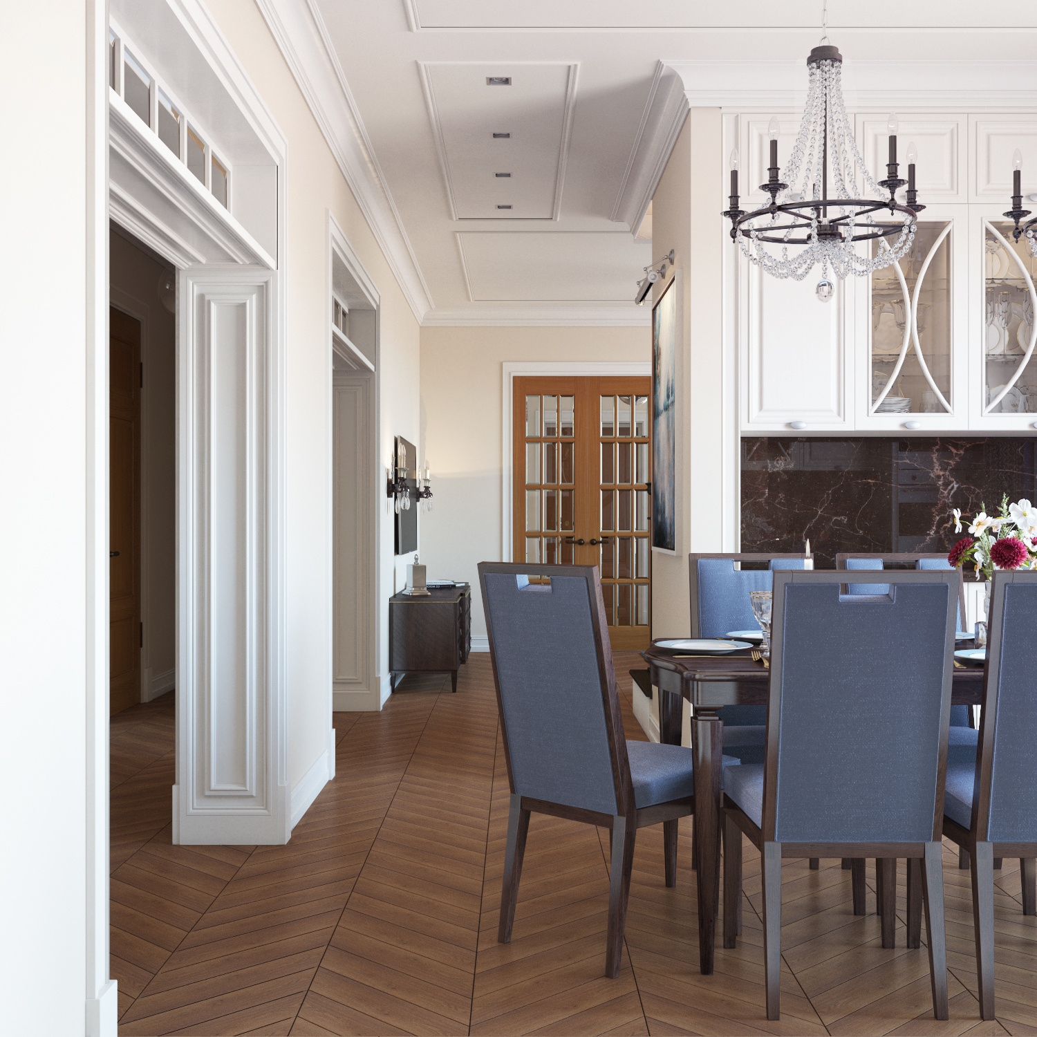 Интерьер кухни неоклассика