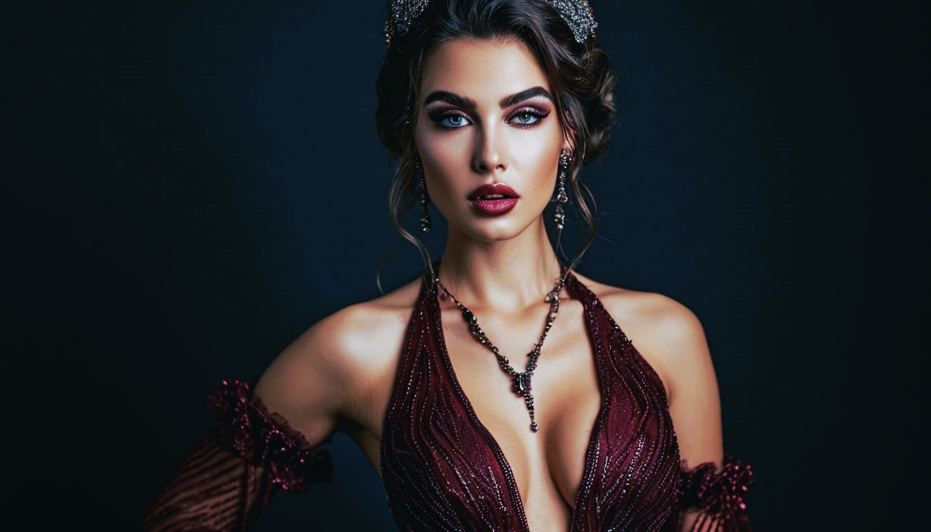 Стили фотосессий для девушек. Вамп. Красивый портрет.