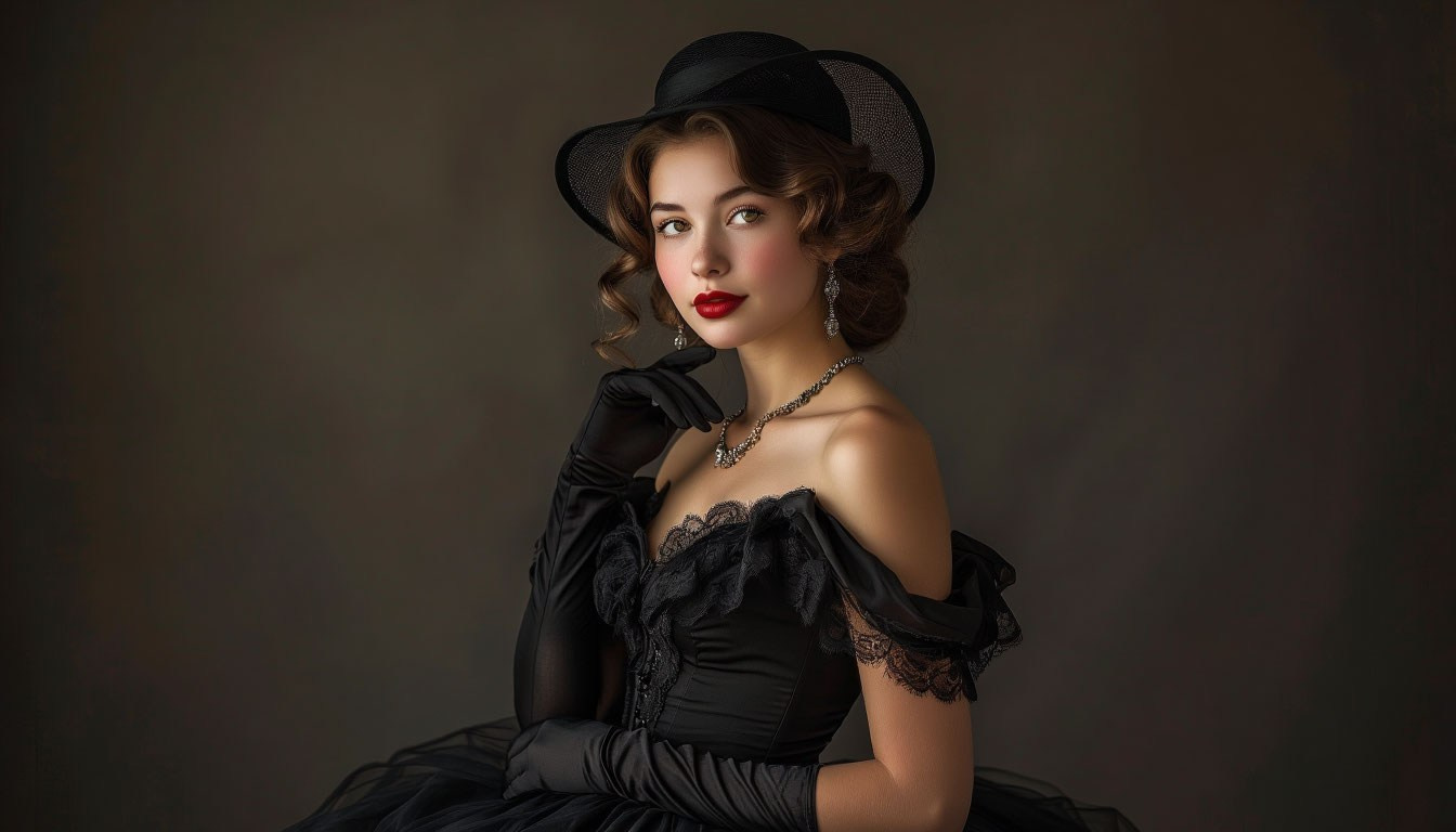 Стили фотосессий для девушек. Винтаж. Потрет красивой девушки.