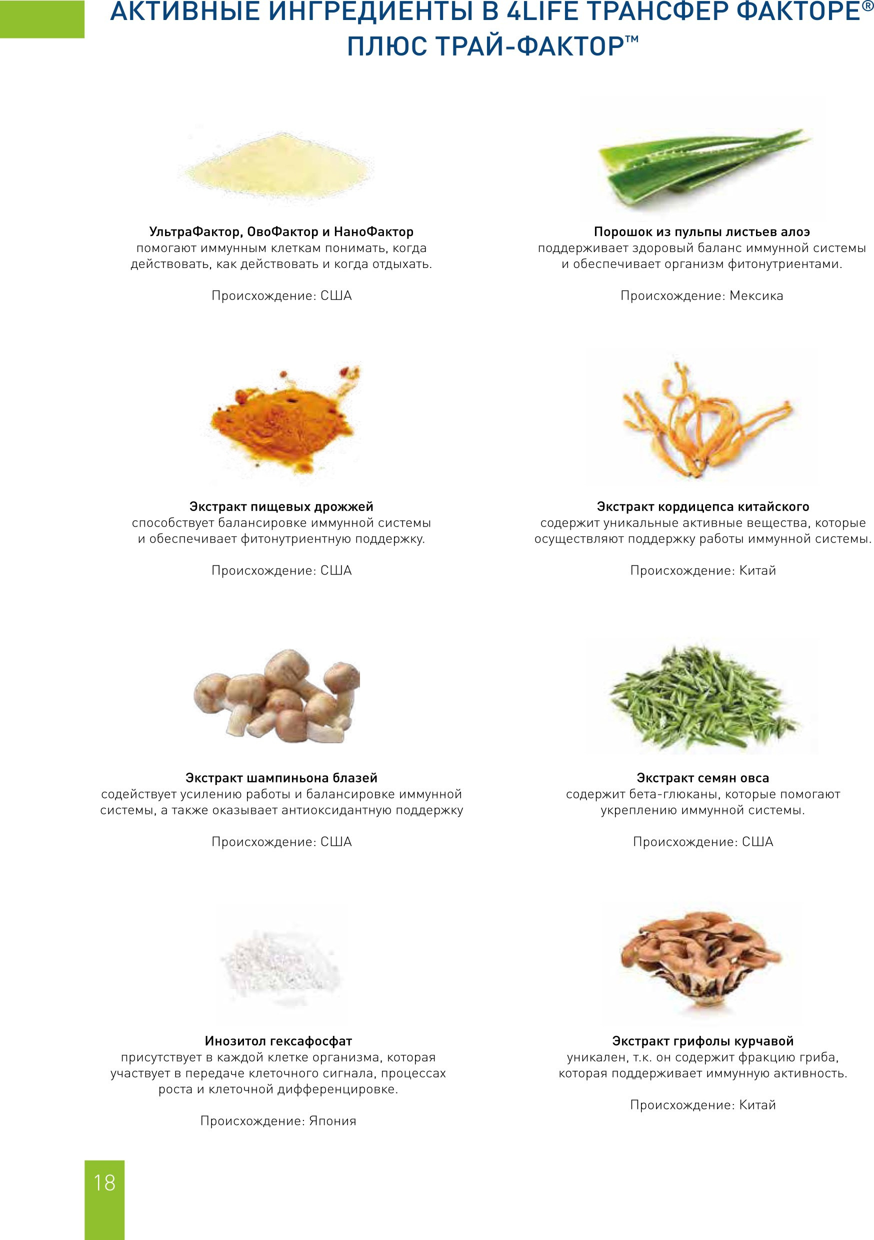 Активные ингредиенты в 4Life Трансфер Факторе Плюс цинк 