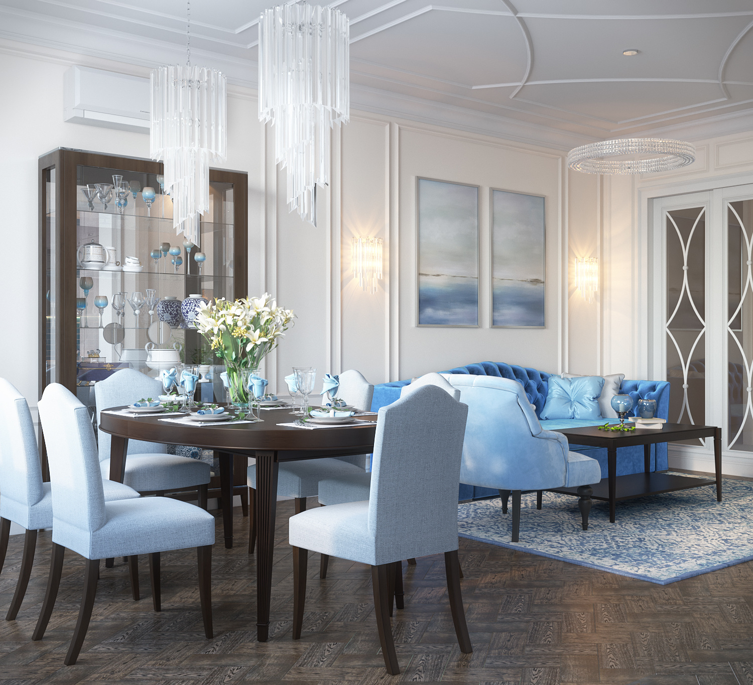 Гостиная в ЖК Алые паруса