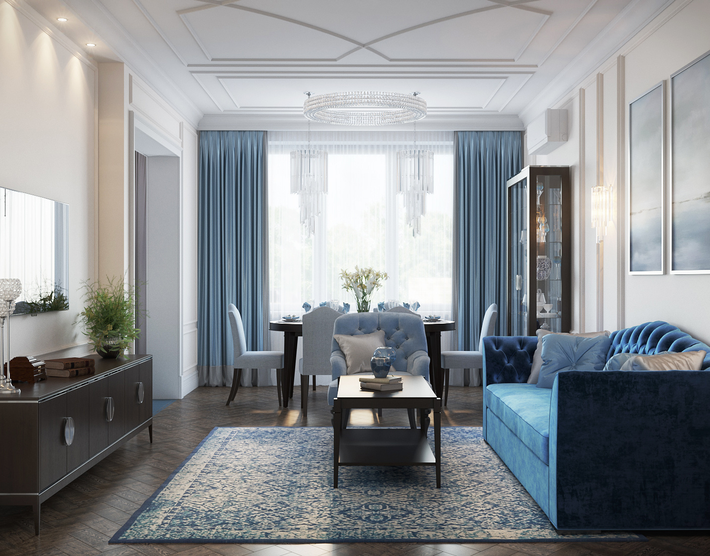 Дизайн гостиной в стиле неоклассика