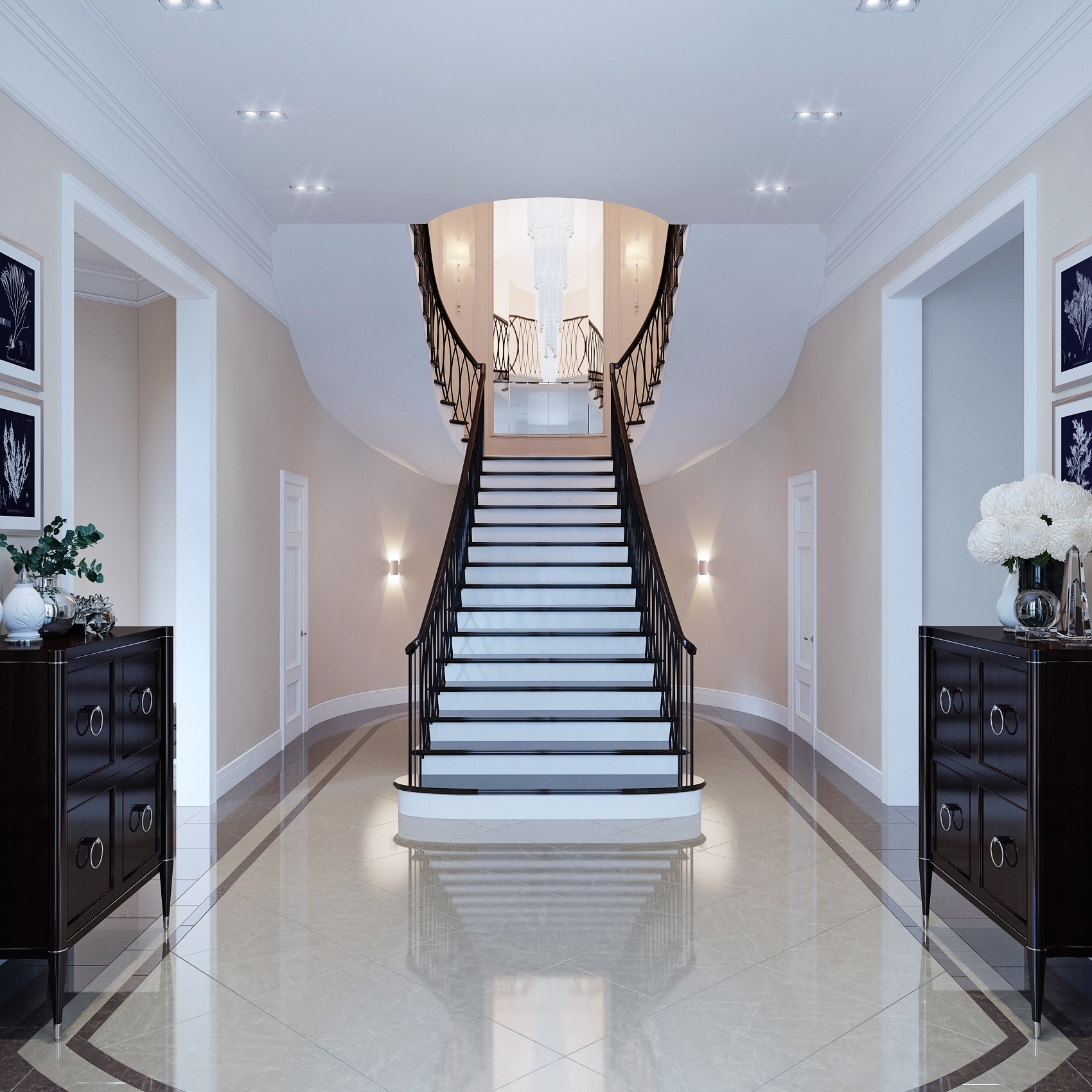 Красивая лестница в доме