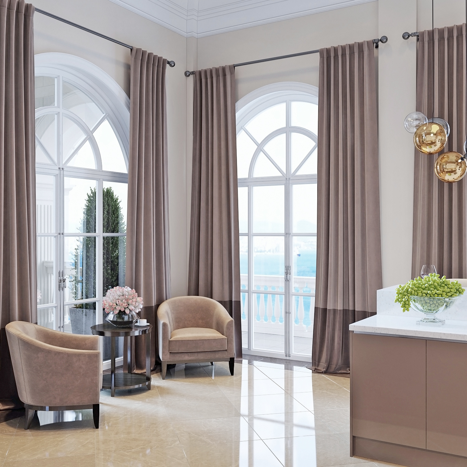 Арочные окна в интерьере