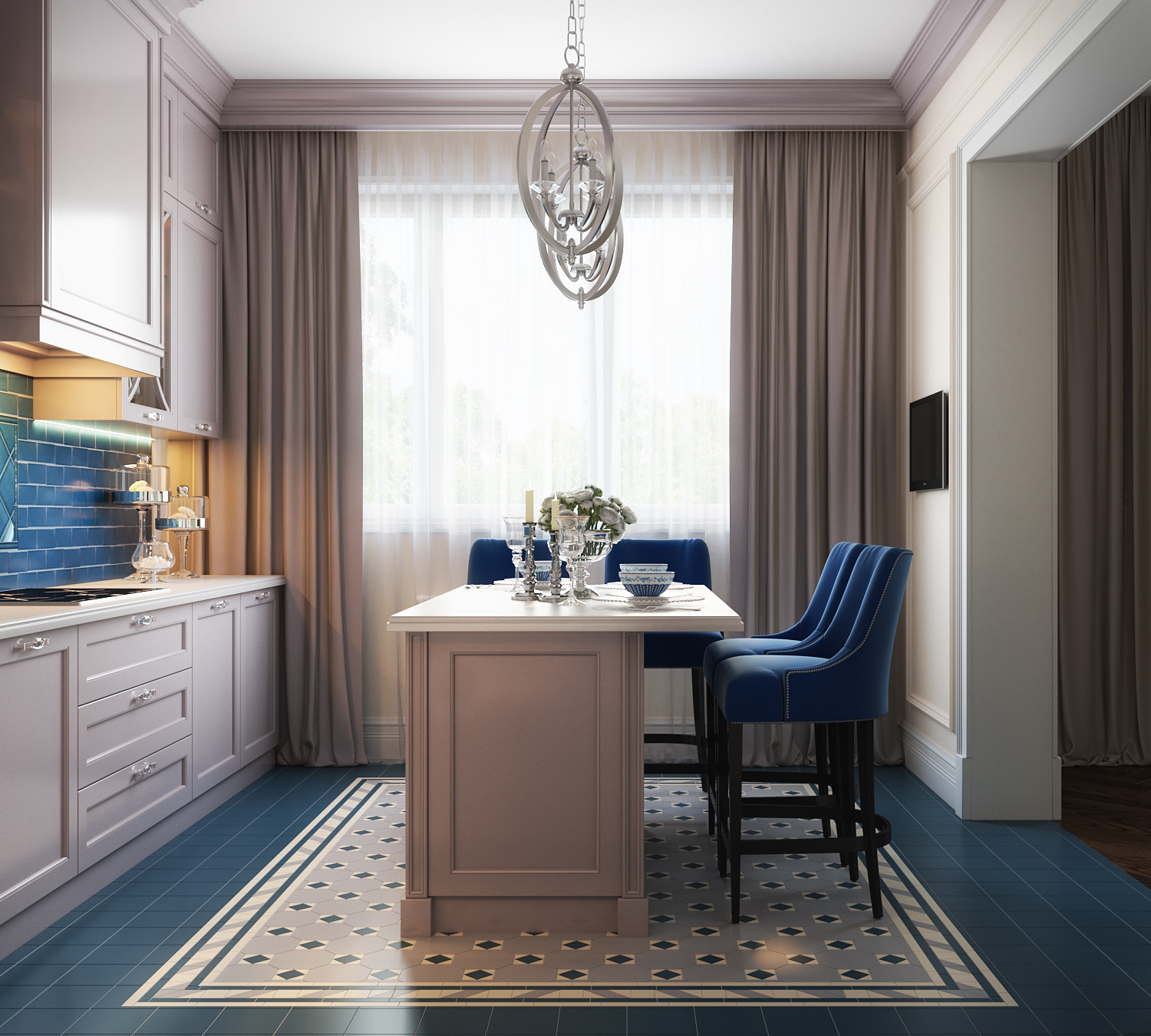 Дизайн кухни в стиле неоклассика