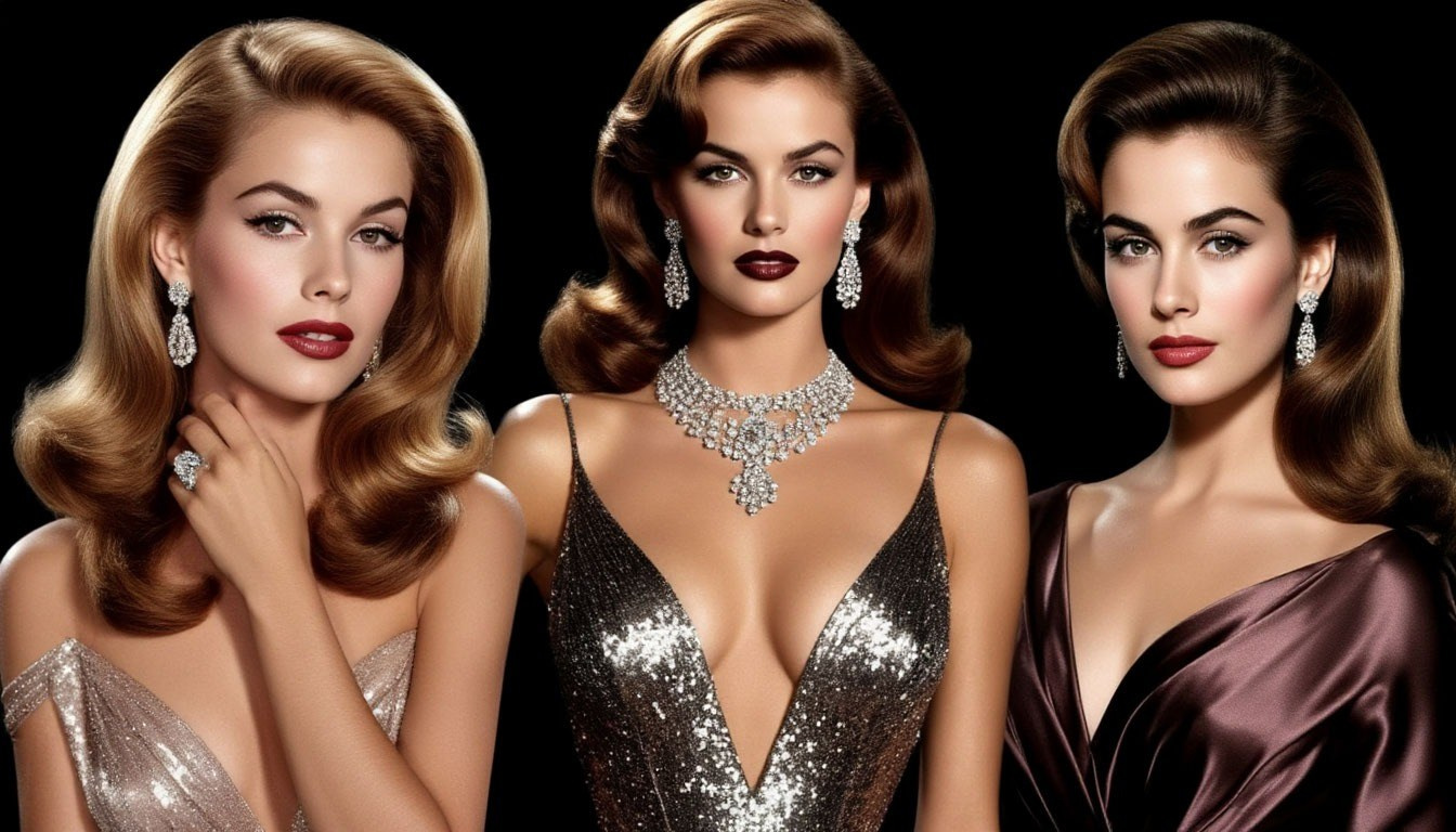 Стили фотосессий для девушек. Голливудская классика. Три красивых девушки.