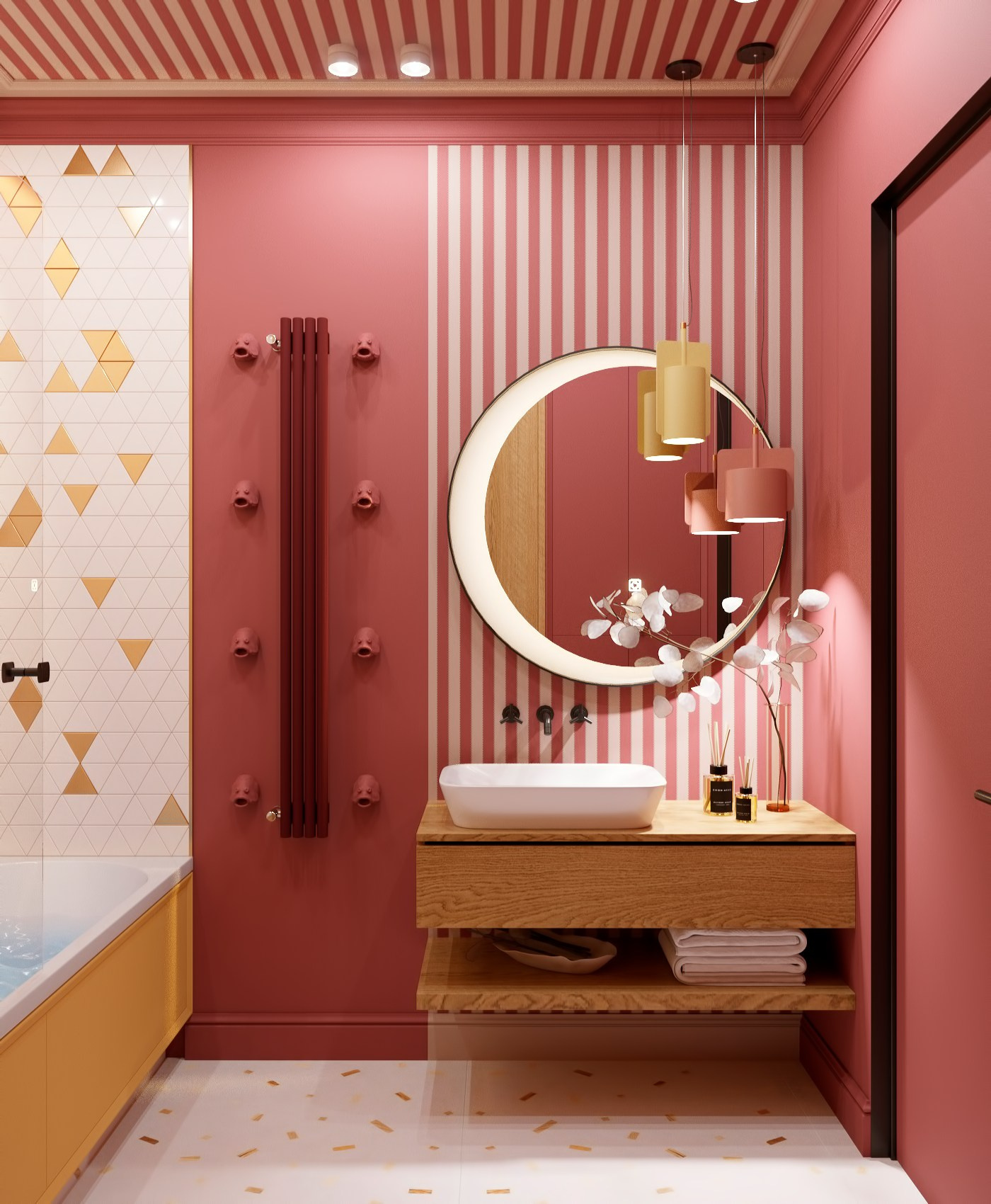 Яркая ванная комната для женщины